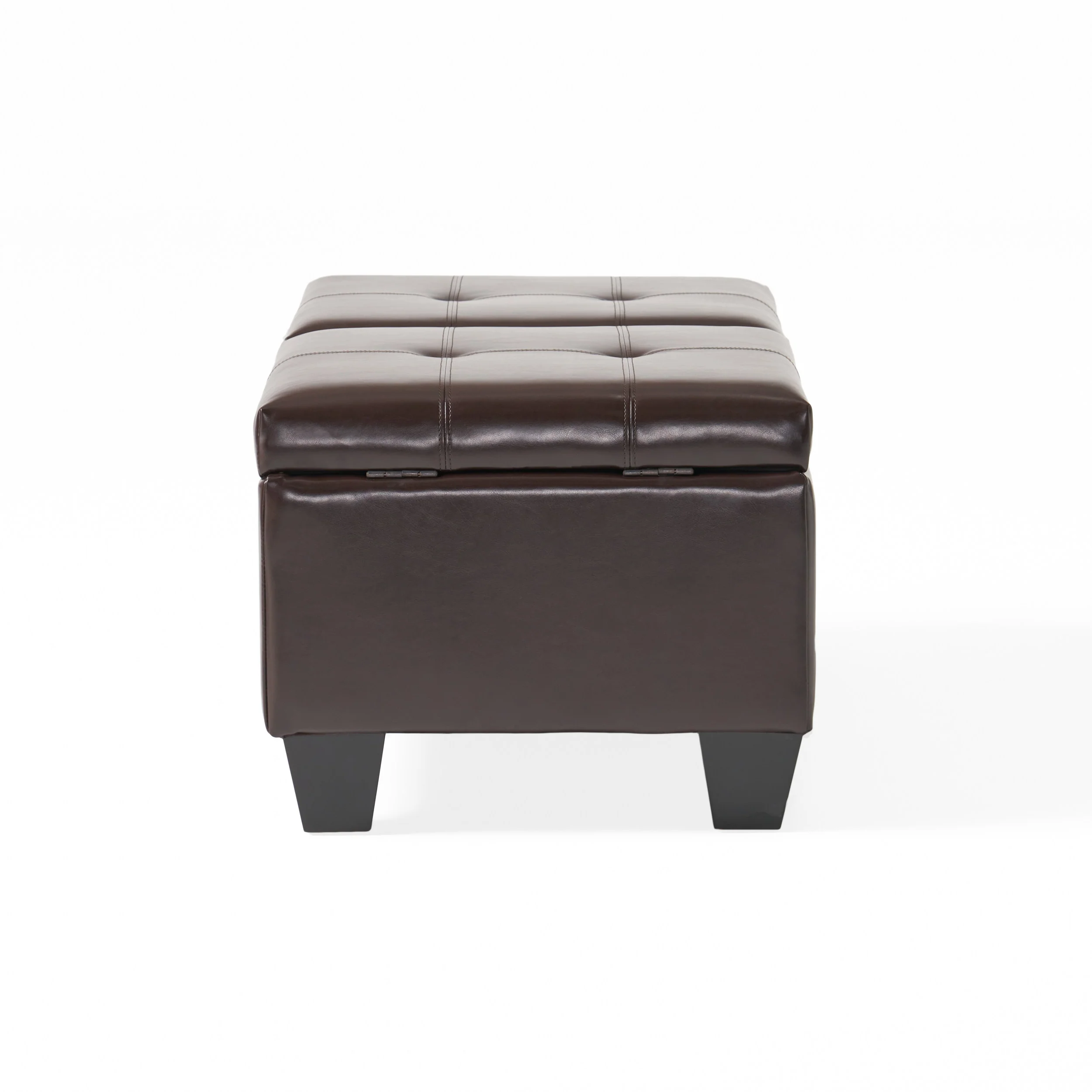 Murray Rectangle Double Flip Leather Storage Ottoman Coffee Table - furnishings