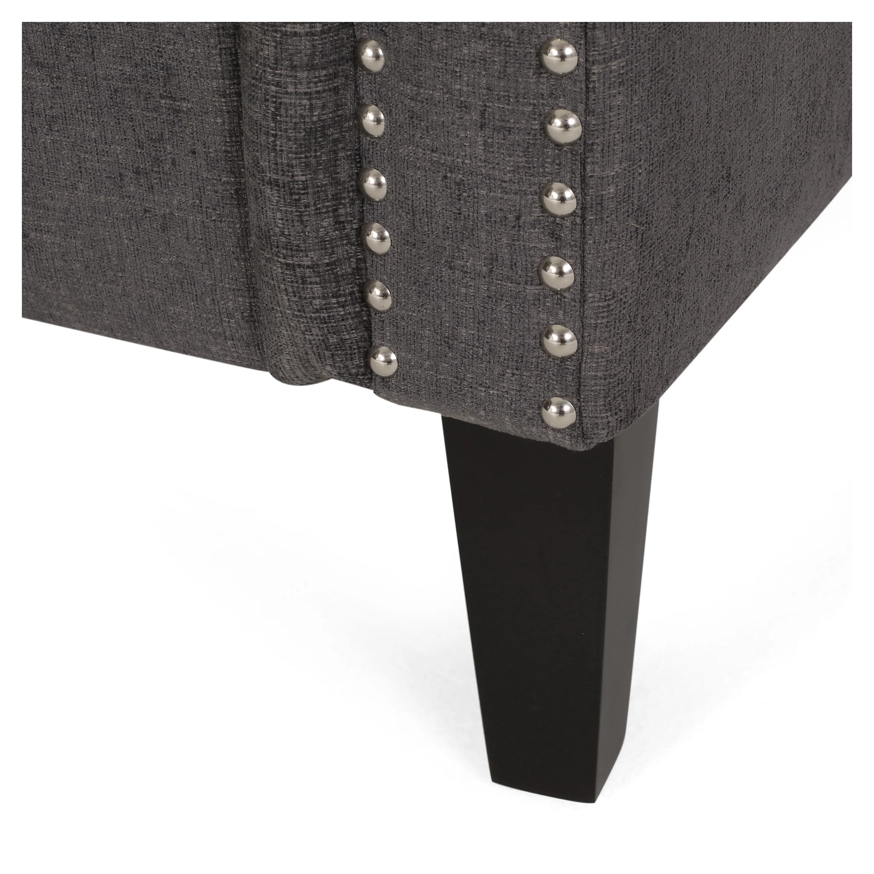 Dobles Contemporary Fabric 3 Seater Sofa with Nailhead Trim - furnishings