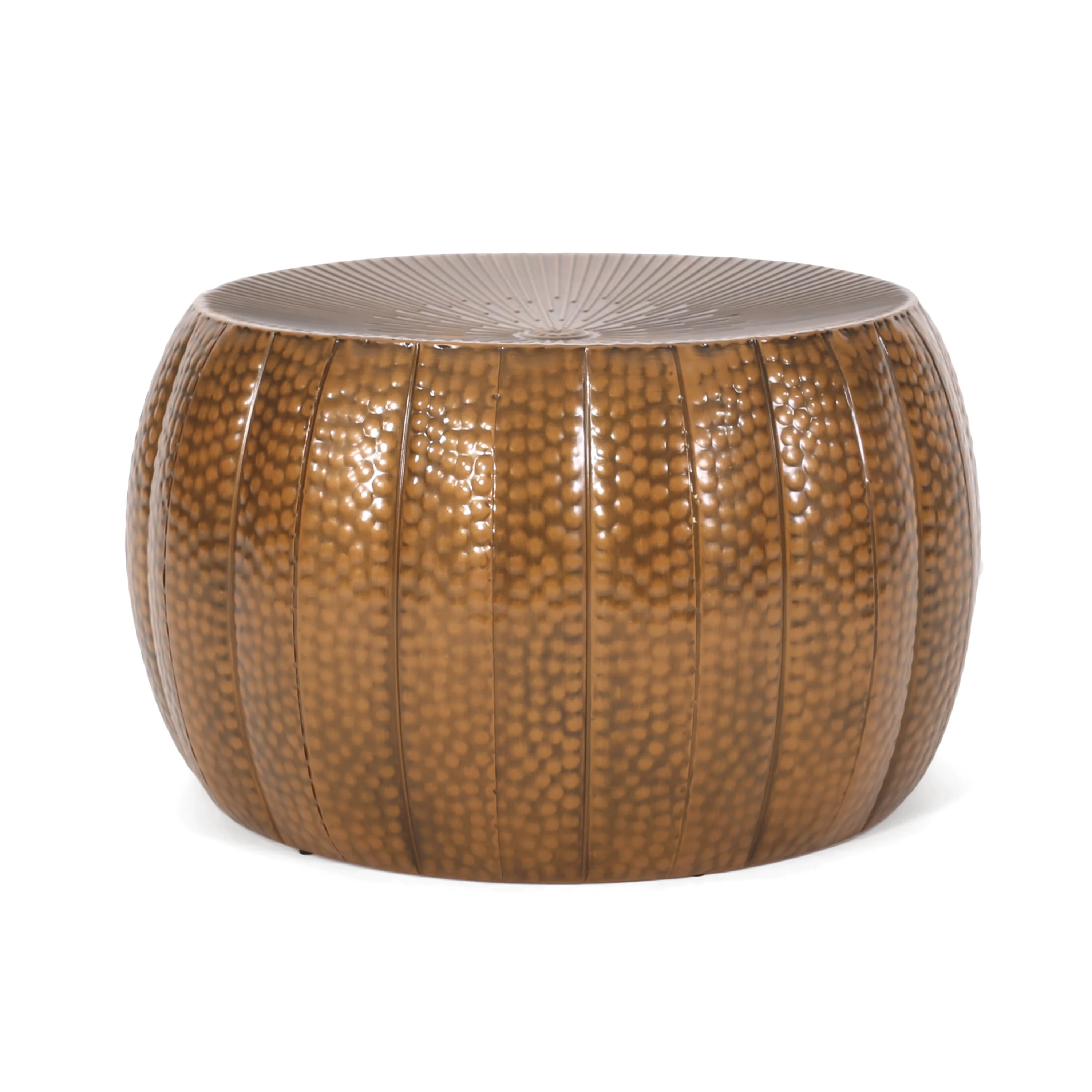 Perrotto Modern Iron Sunburst Pumpkin Coffee Table - furnishings