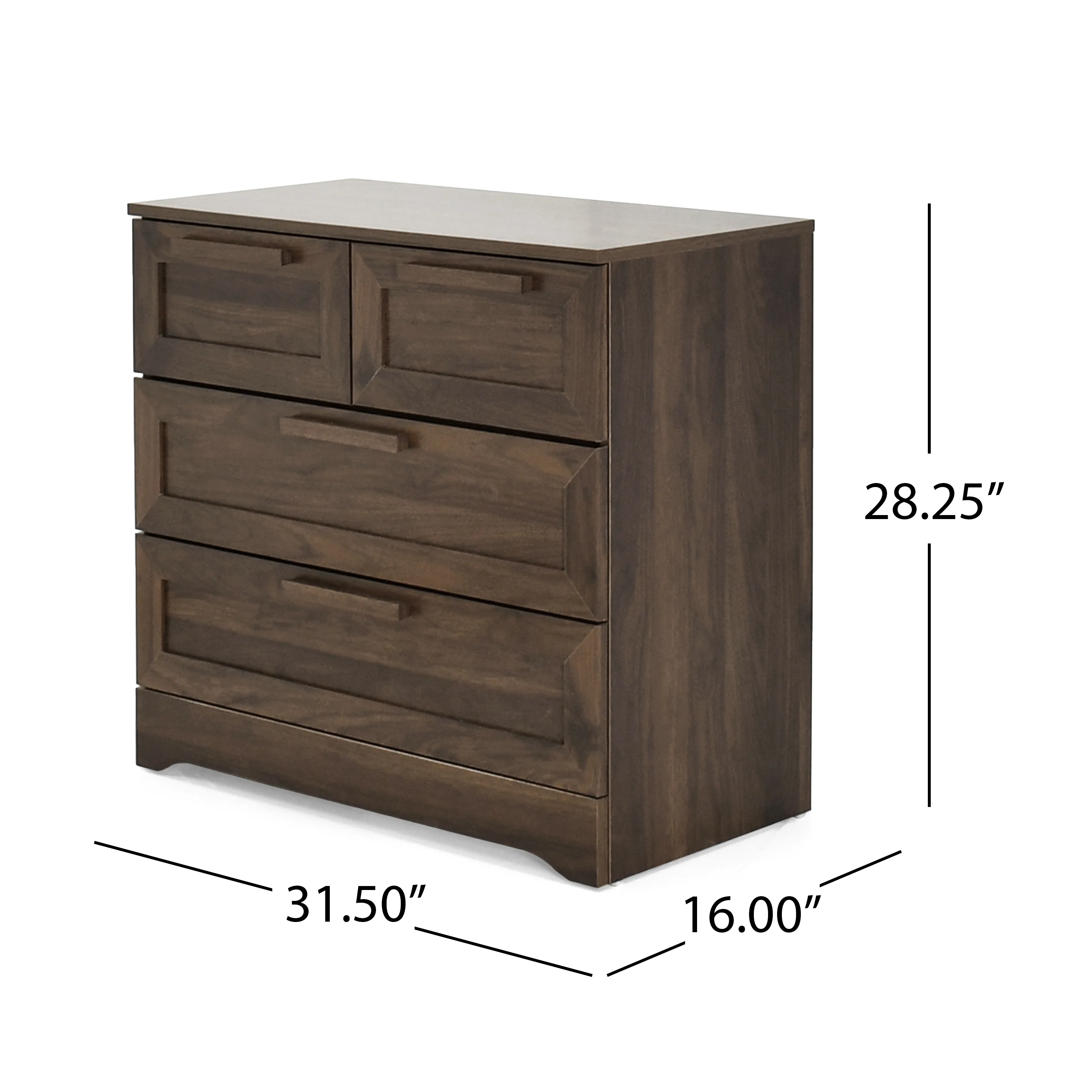 Broxon Rustic Wide 4 Drawer Dresser - furnishings