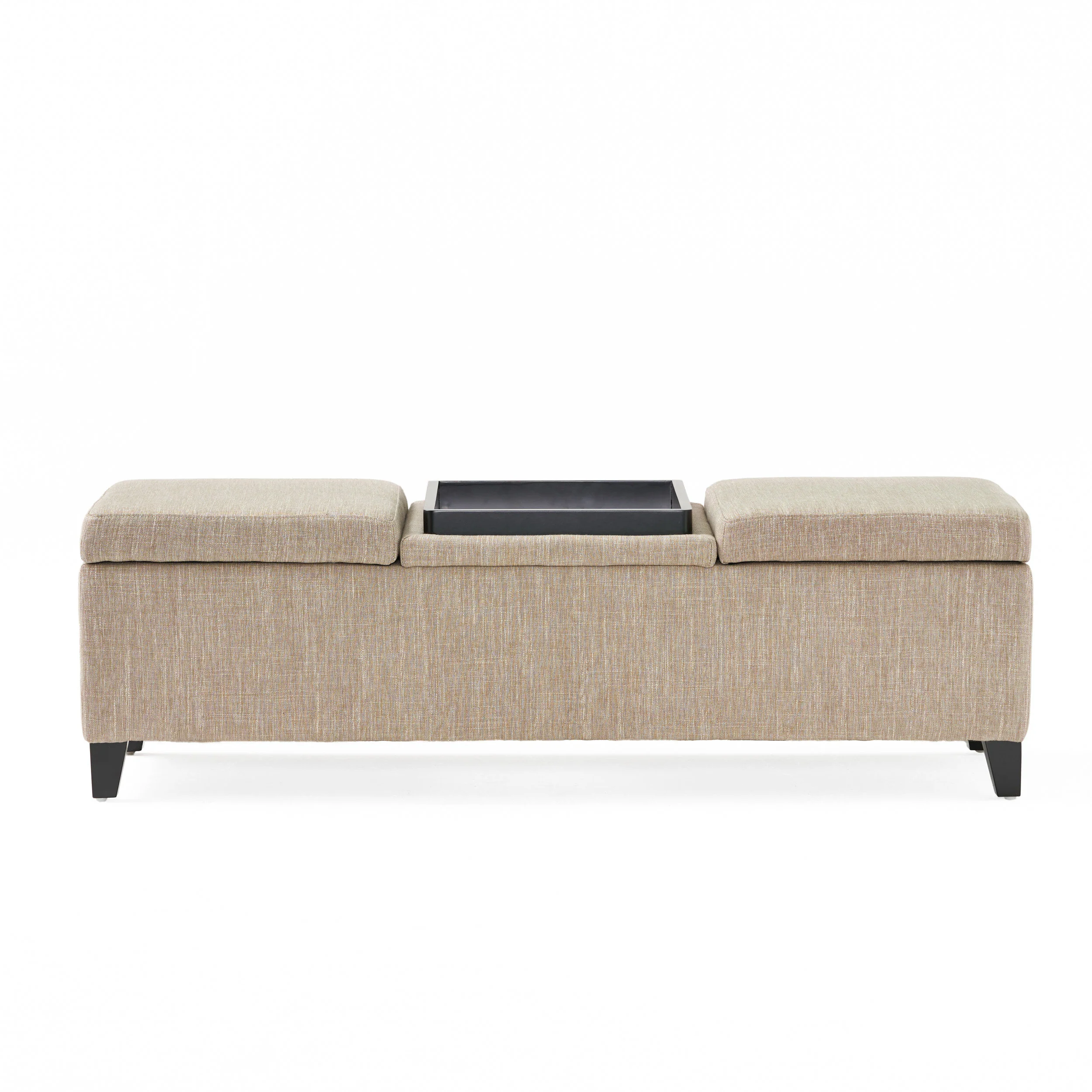 Fullerton Chamois Fabric Storage Ottoman - furnishings