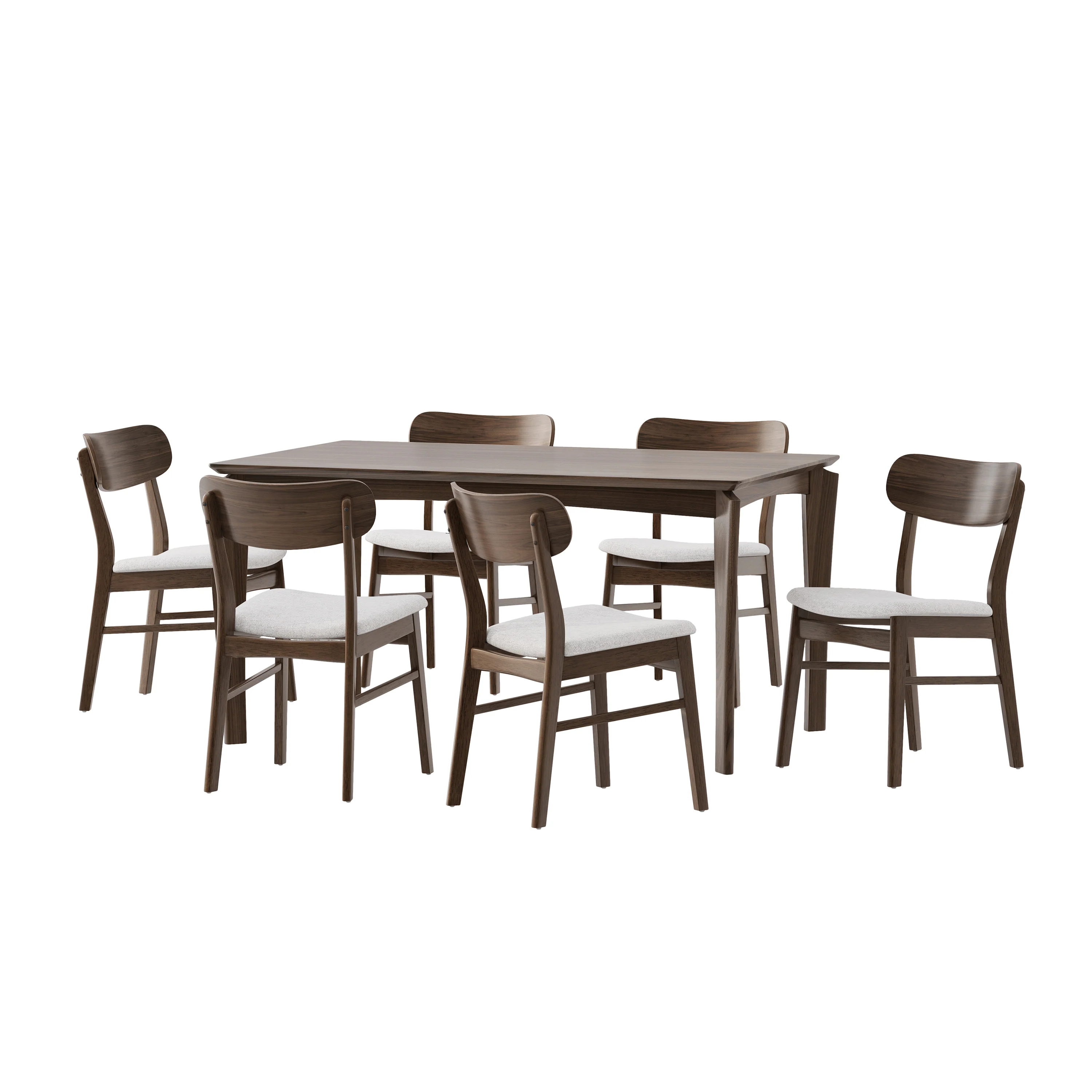 Carmody Wood and Fabric 7 Piece Dining Set - furnishings