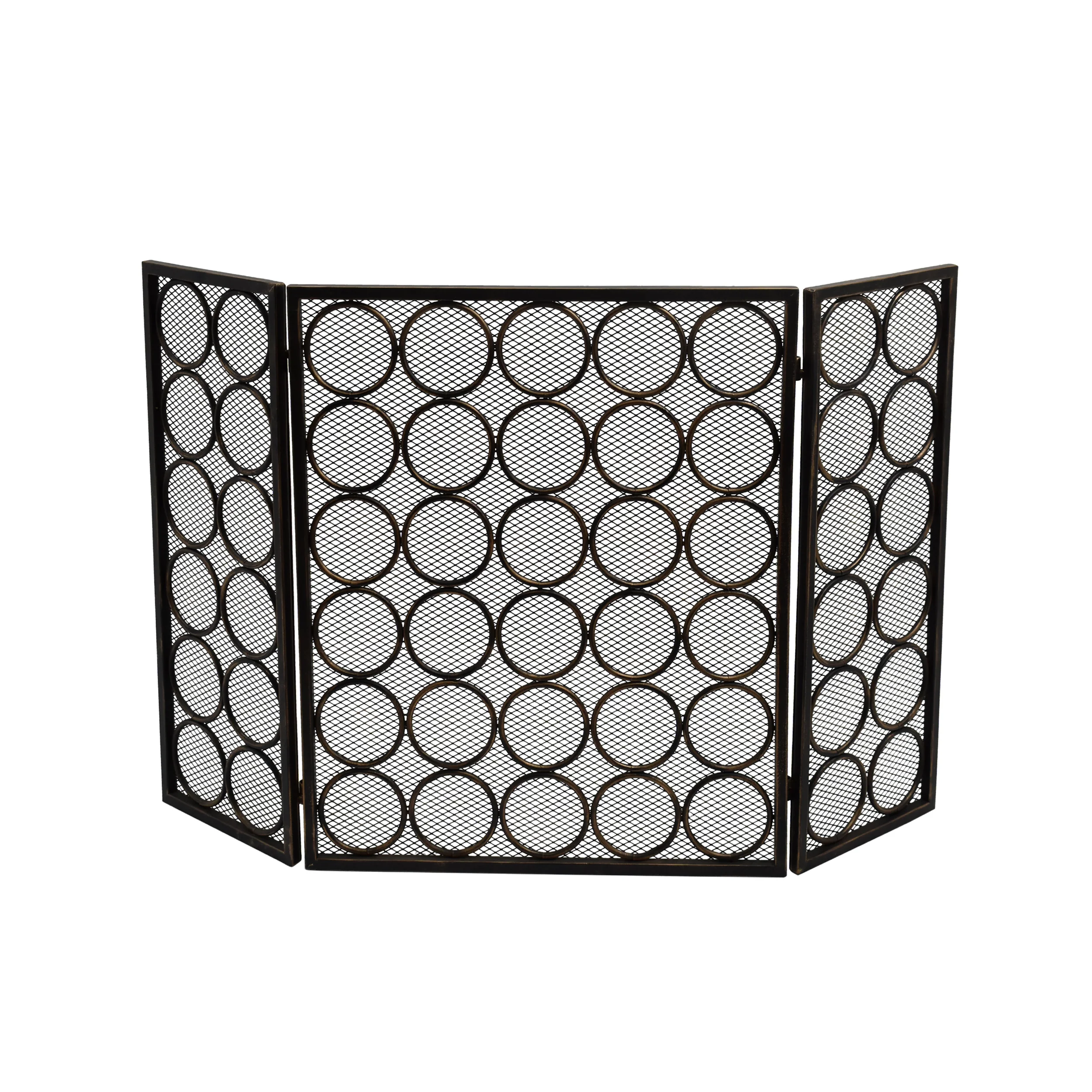 Koda Modern Three Panel Iron Firescreen - furnishings