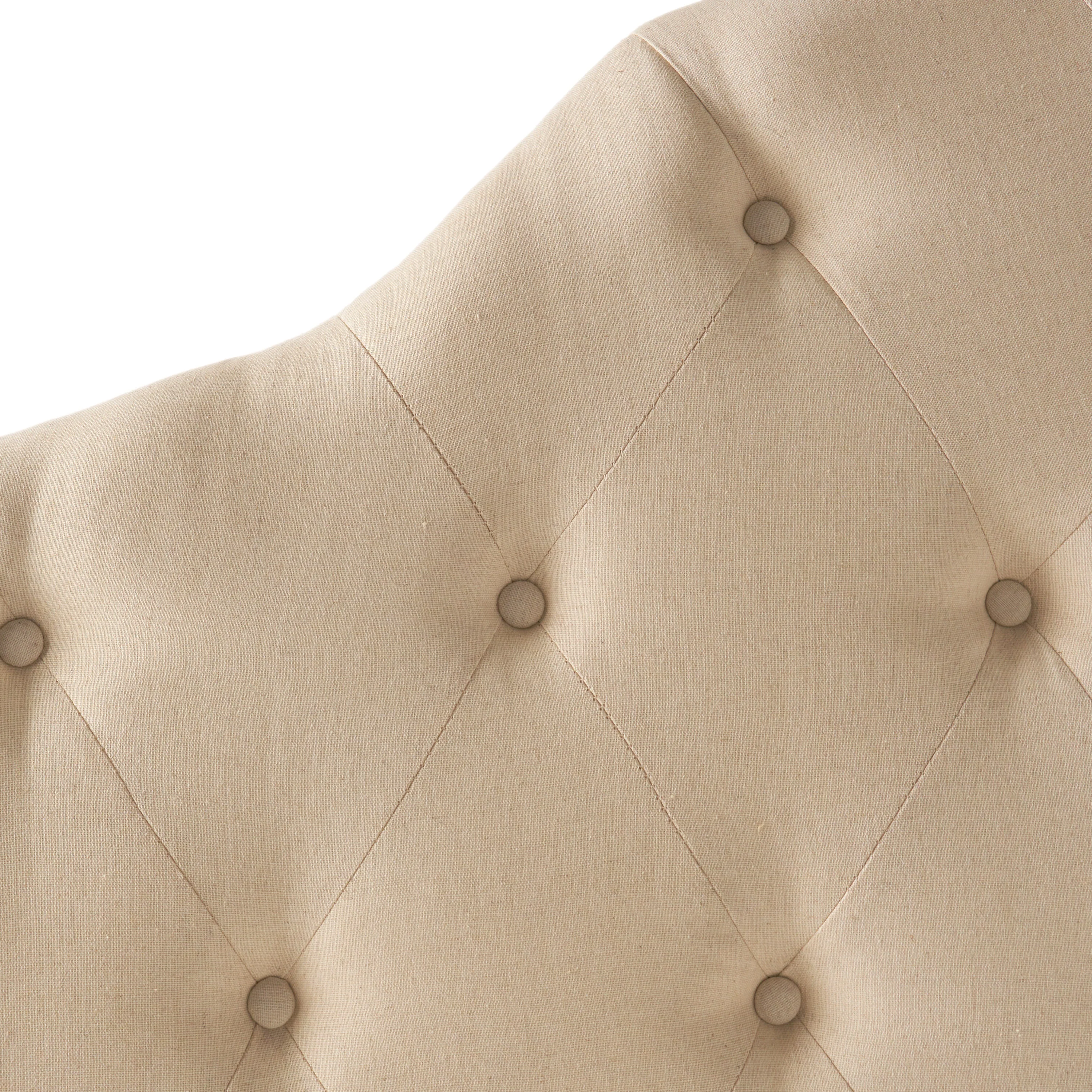 Orlban Contemporary Button Tufted Beige Fabric Queen/Full Headboard - furnishings