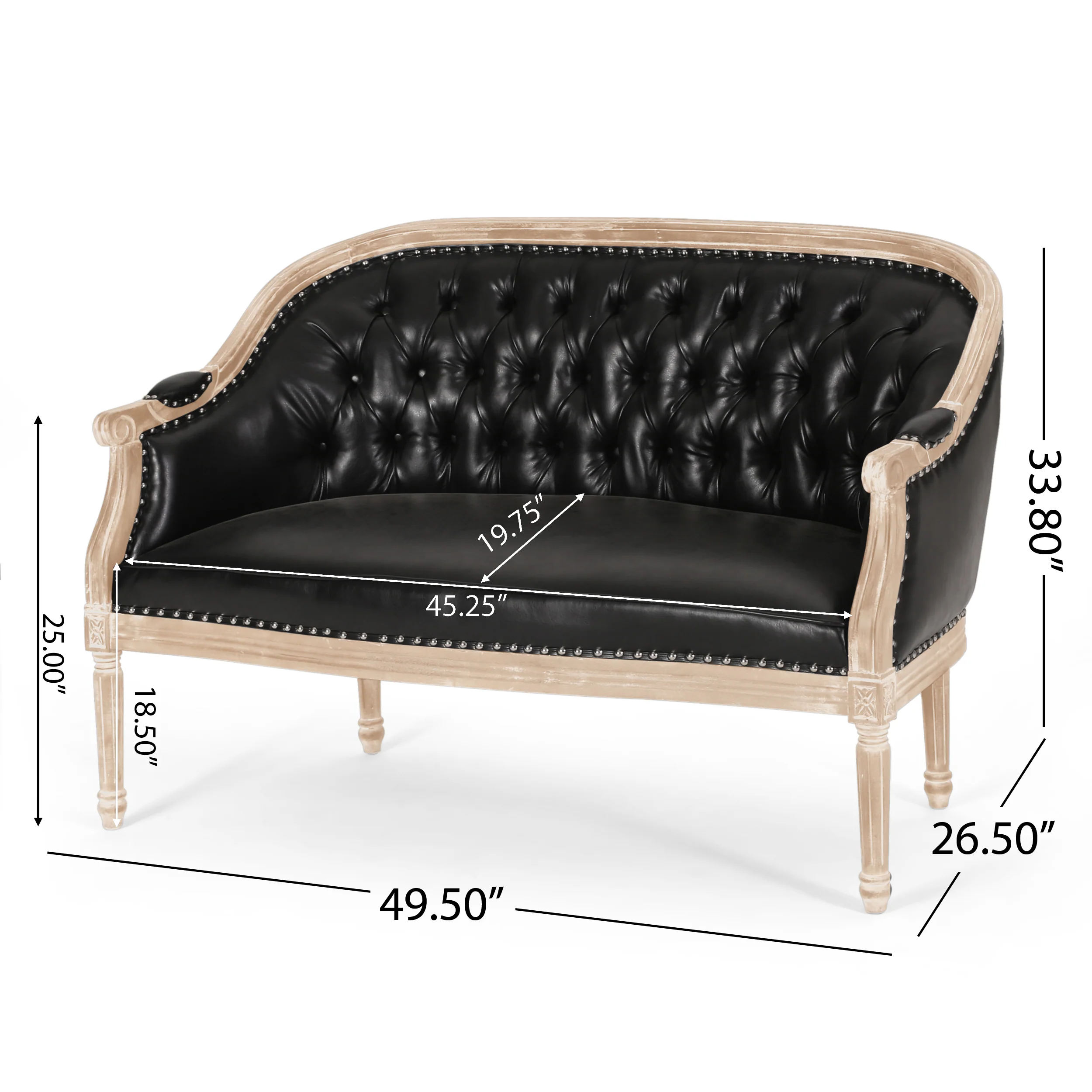 Megan Traditional Tufted Upholstered Loveseat - furnishings