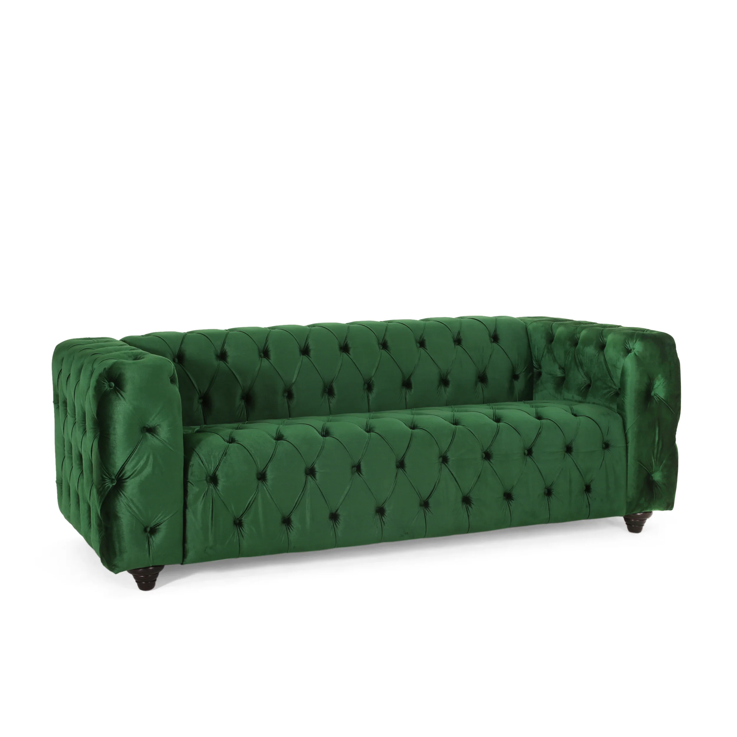 Marengo Contemporary Velvet Tufted 3 Seater Sofa - furnishings