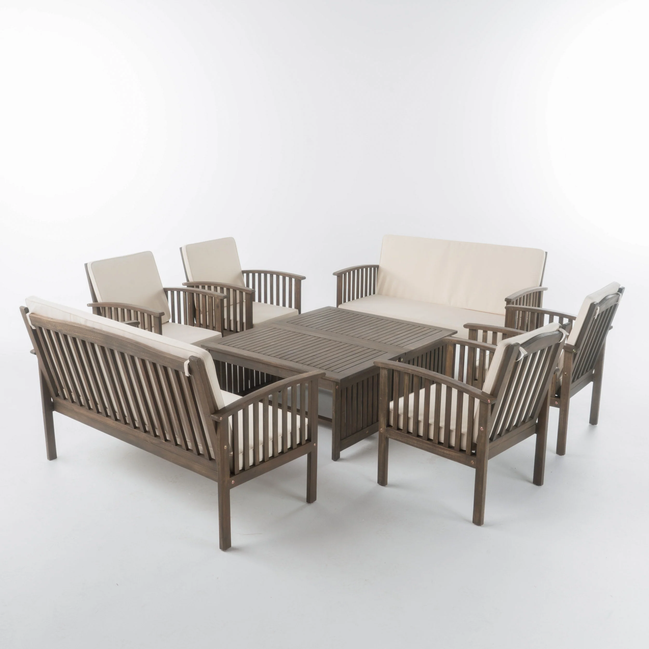 Cape Town Acacia Wood Outdoor Sofa Set - furnishings