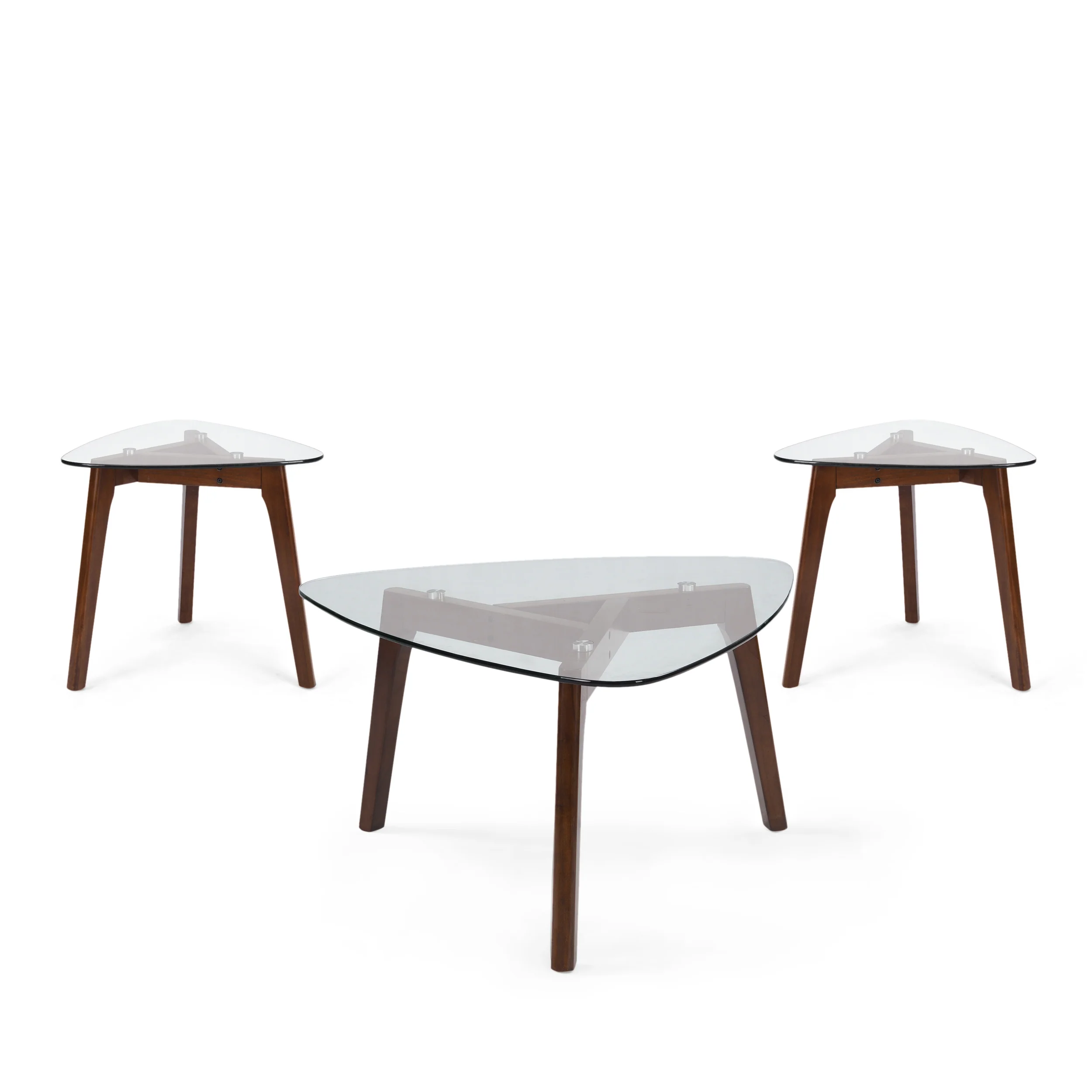 Mosier Mid-Century Modern Table Set with Glass Top - furnishings