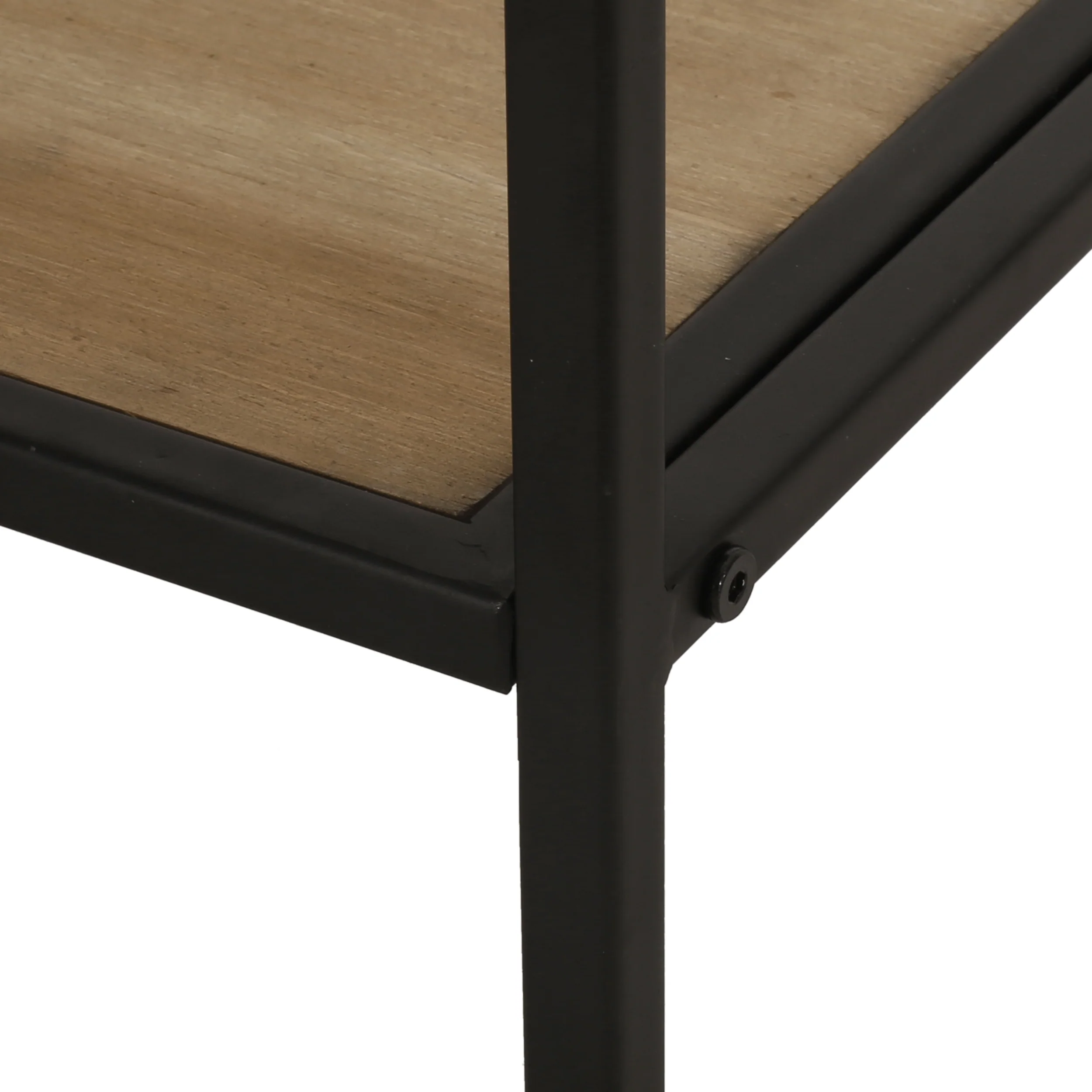 Broadwater Boho Industrial 8 Bottle Wine Rack Console Table with Storage, Natural and Black - furnishings