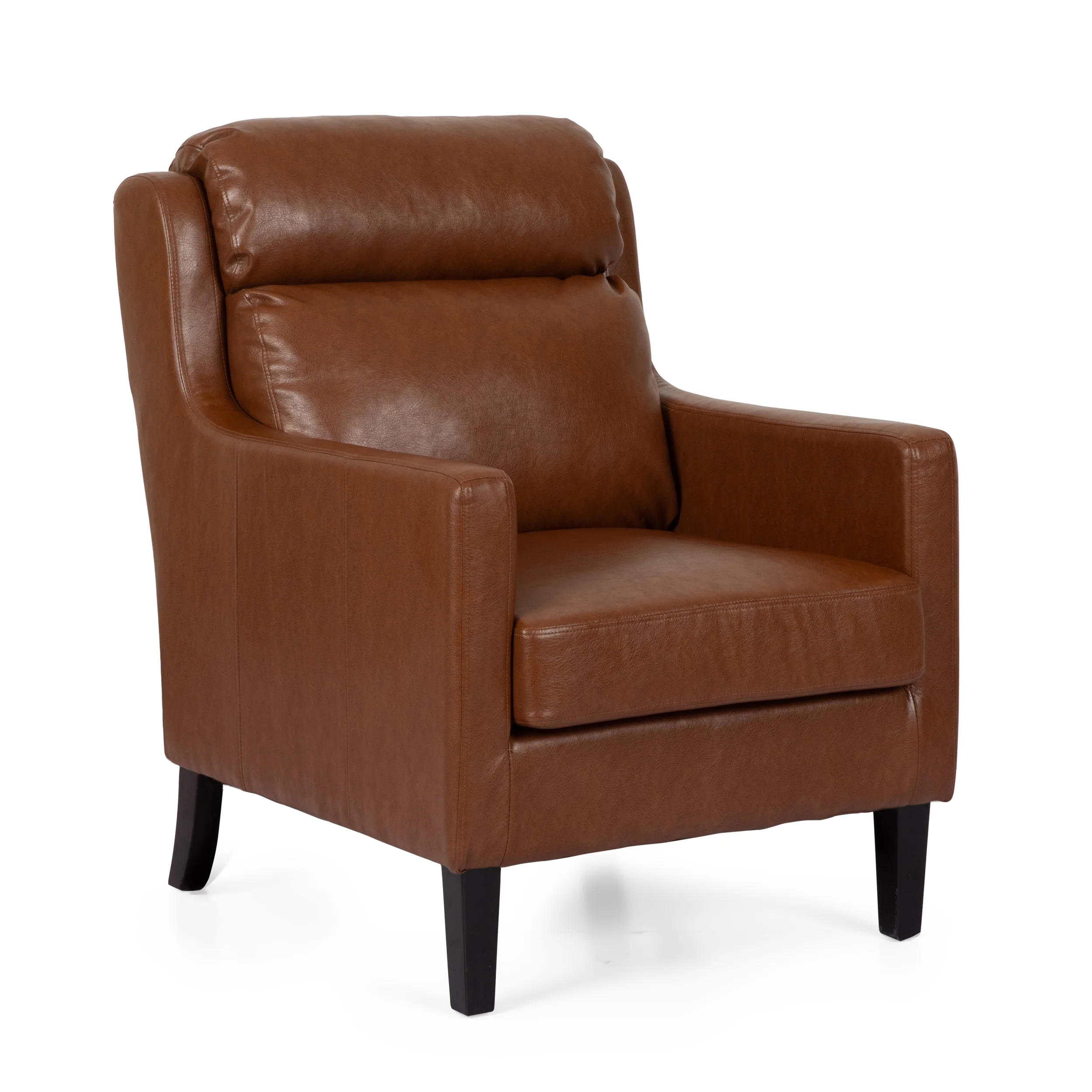 Baden Contemporary Pillow Tufted Faux Leather Club Chair - furnishings