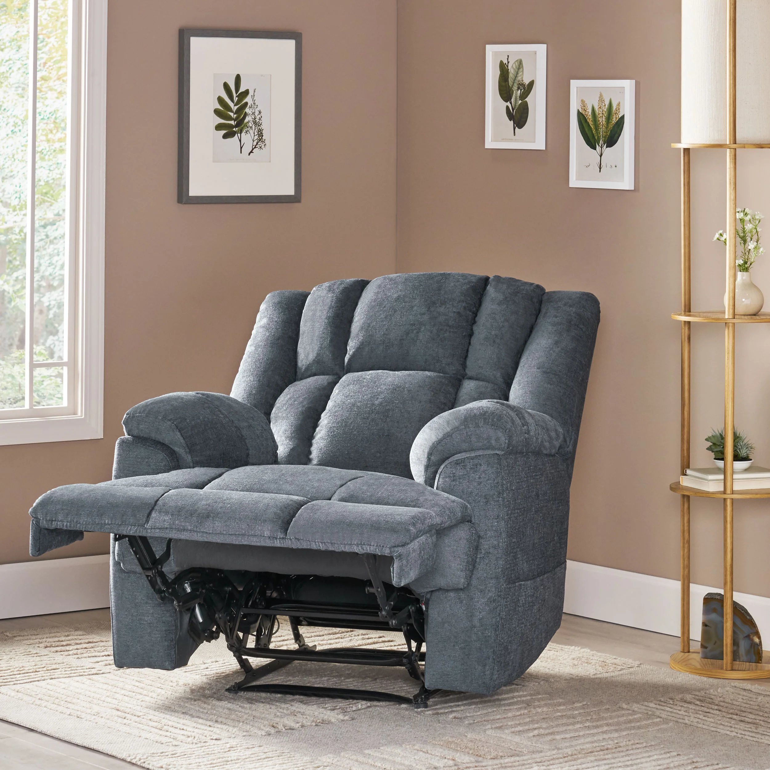 Siloam Contemporary Pillow Tufted Massage Recliner - furnishings