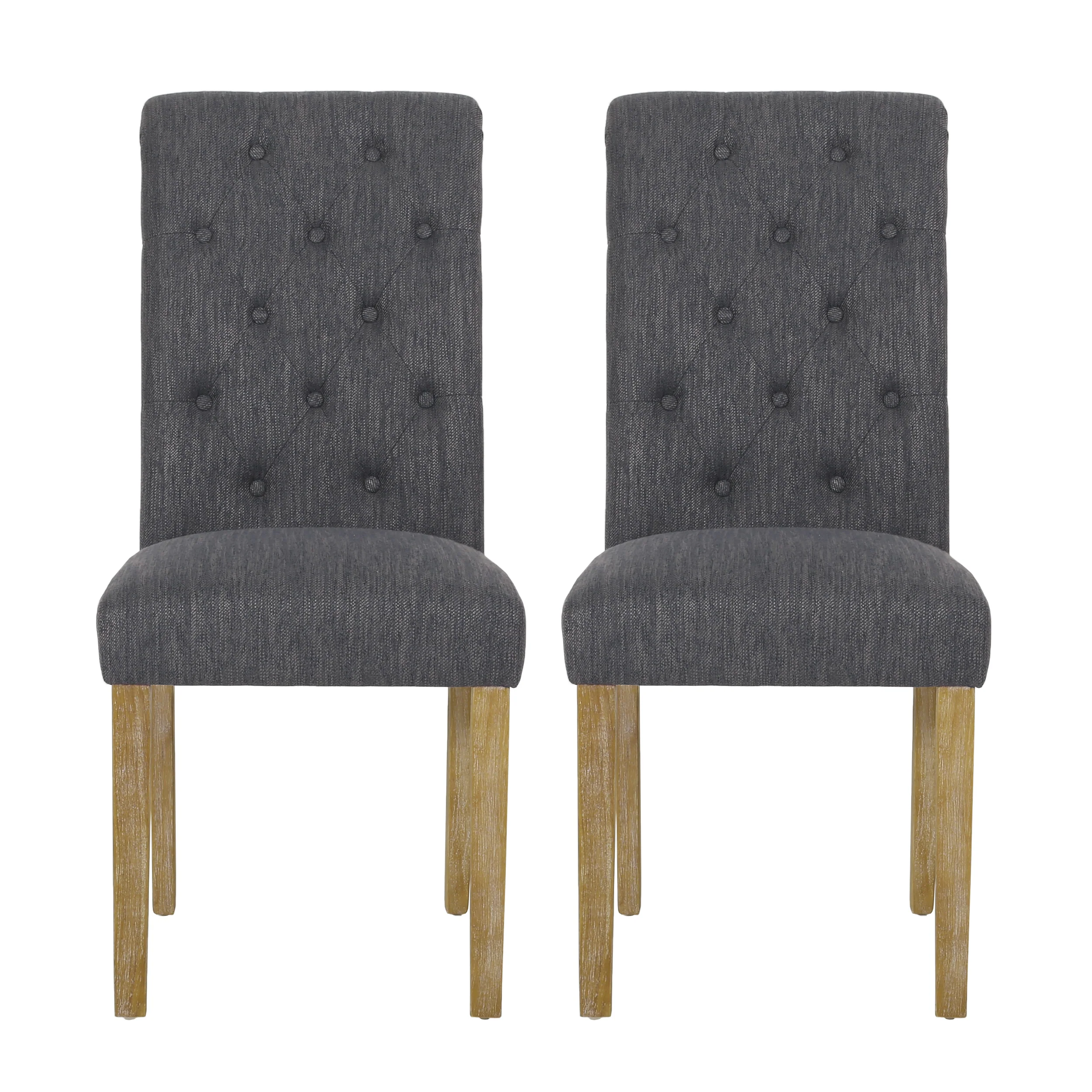 Larkspur Contemporary Fabric Tufted Dining Chairs, Set of 2 - furnishings