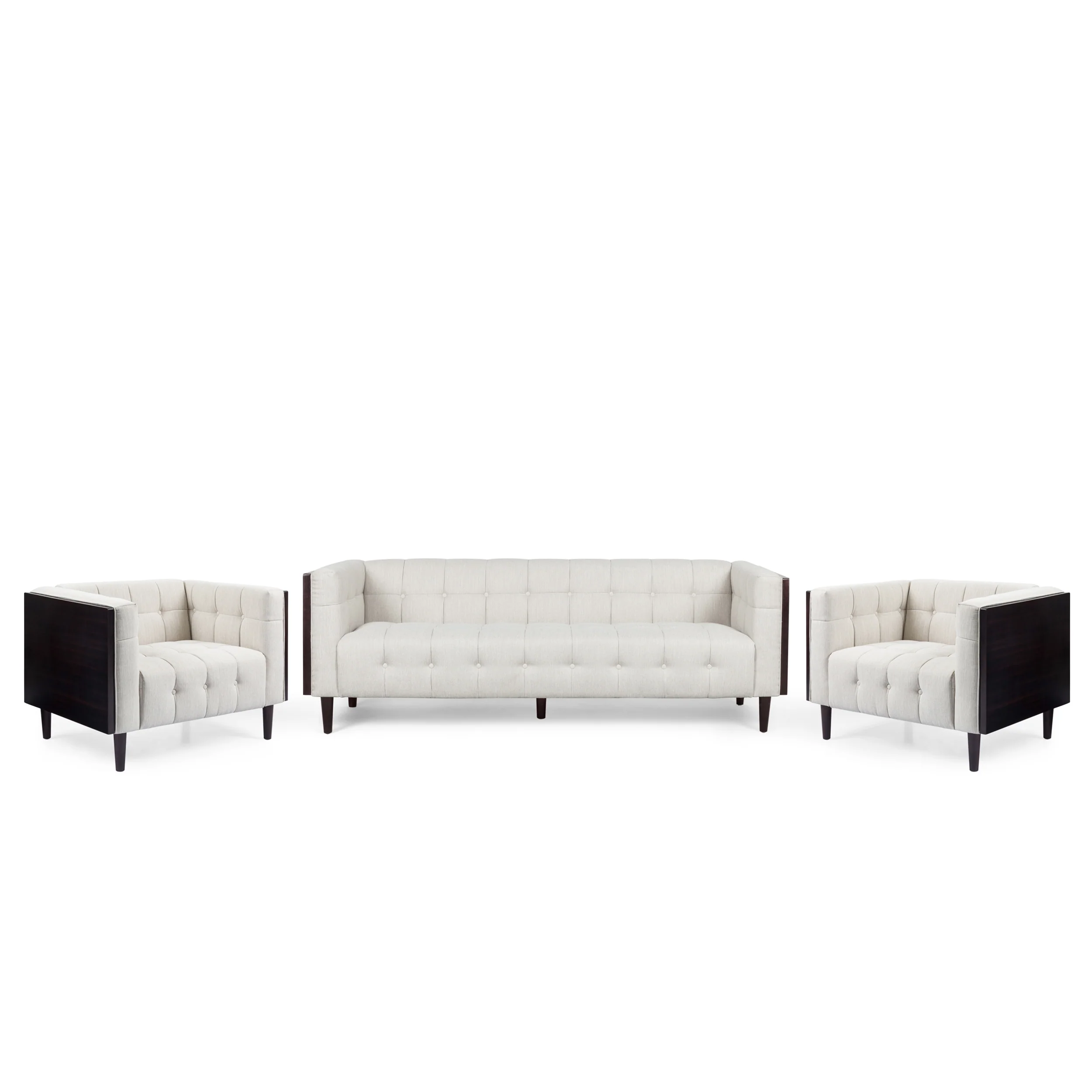 Croton Contemporary Tufted 5 Seater Living Room Set - furnishings