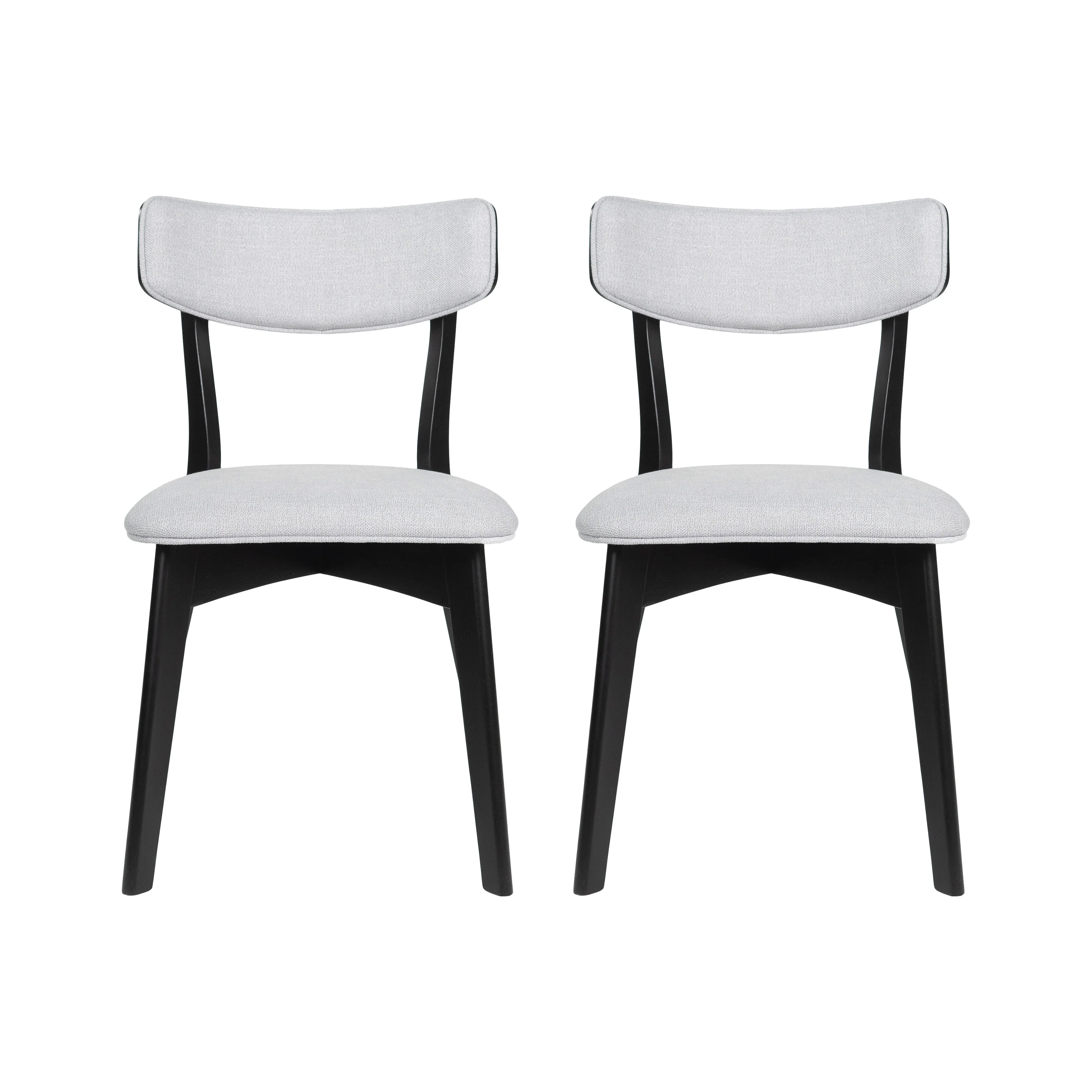 Crystal Mid Century Modern Fabric Upholstered Dining Chairs, Set of 2 - furnishings