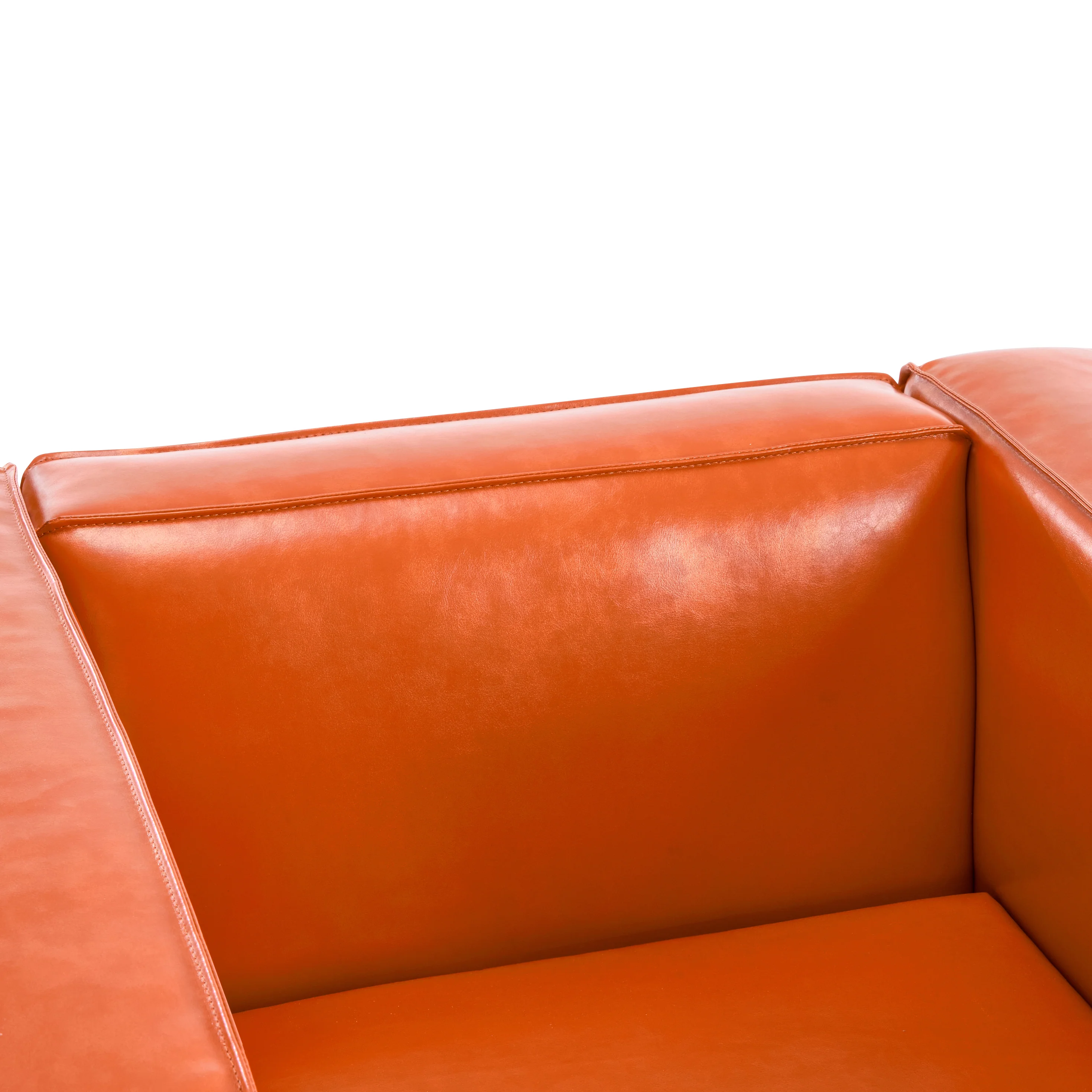 Minkler Orange Faux Leather Arm Chair - furnishings