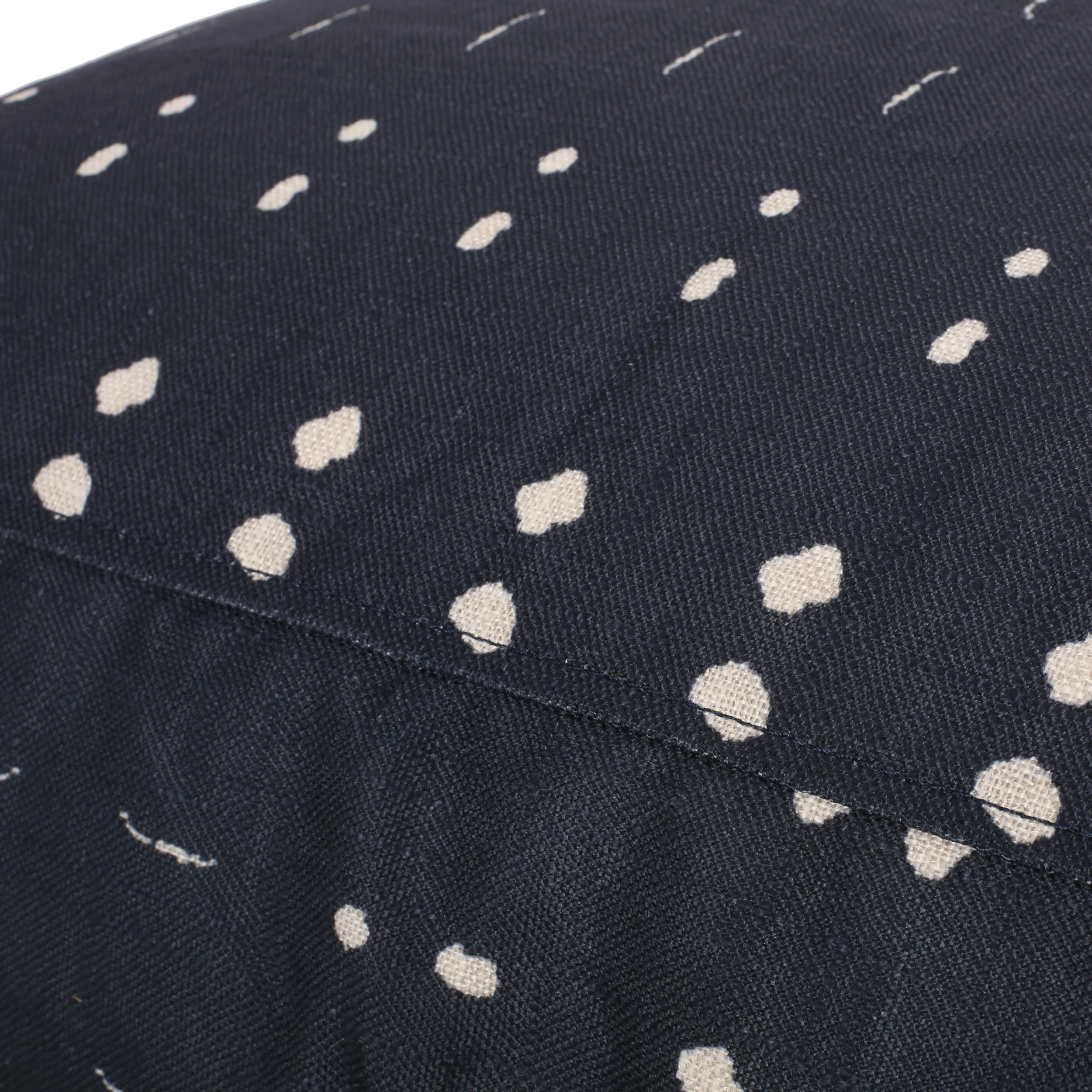 Pates Ivey Boho Fabric Square Pouf, Dark Blue - furnishings