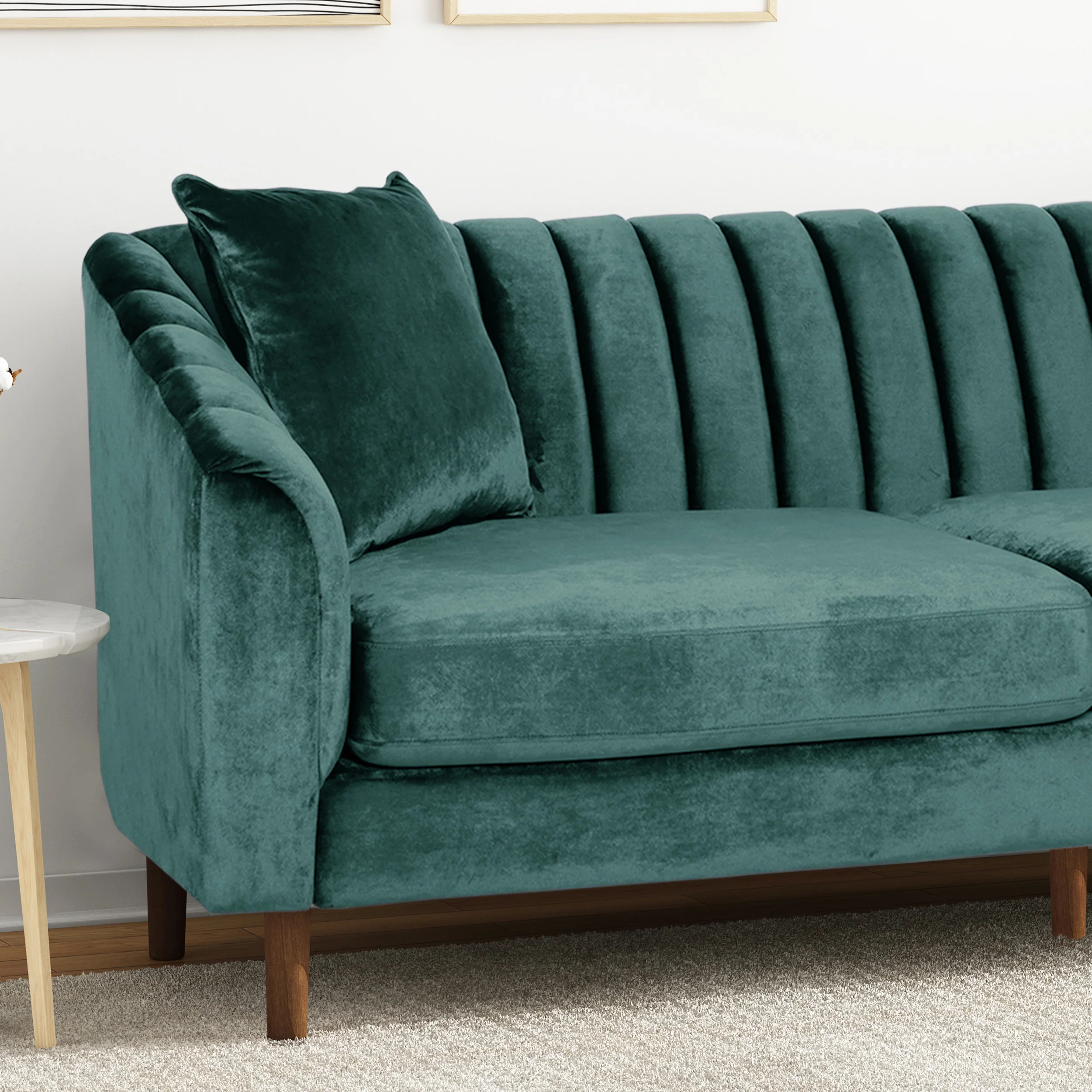 Jeannie Contemporary Velvet 3 Seater Sofa - furnishings