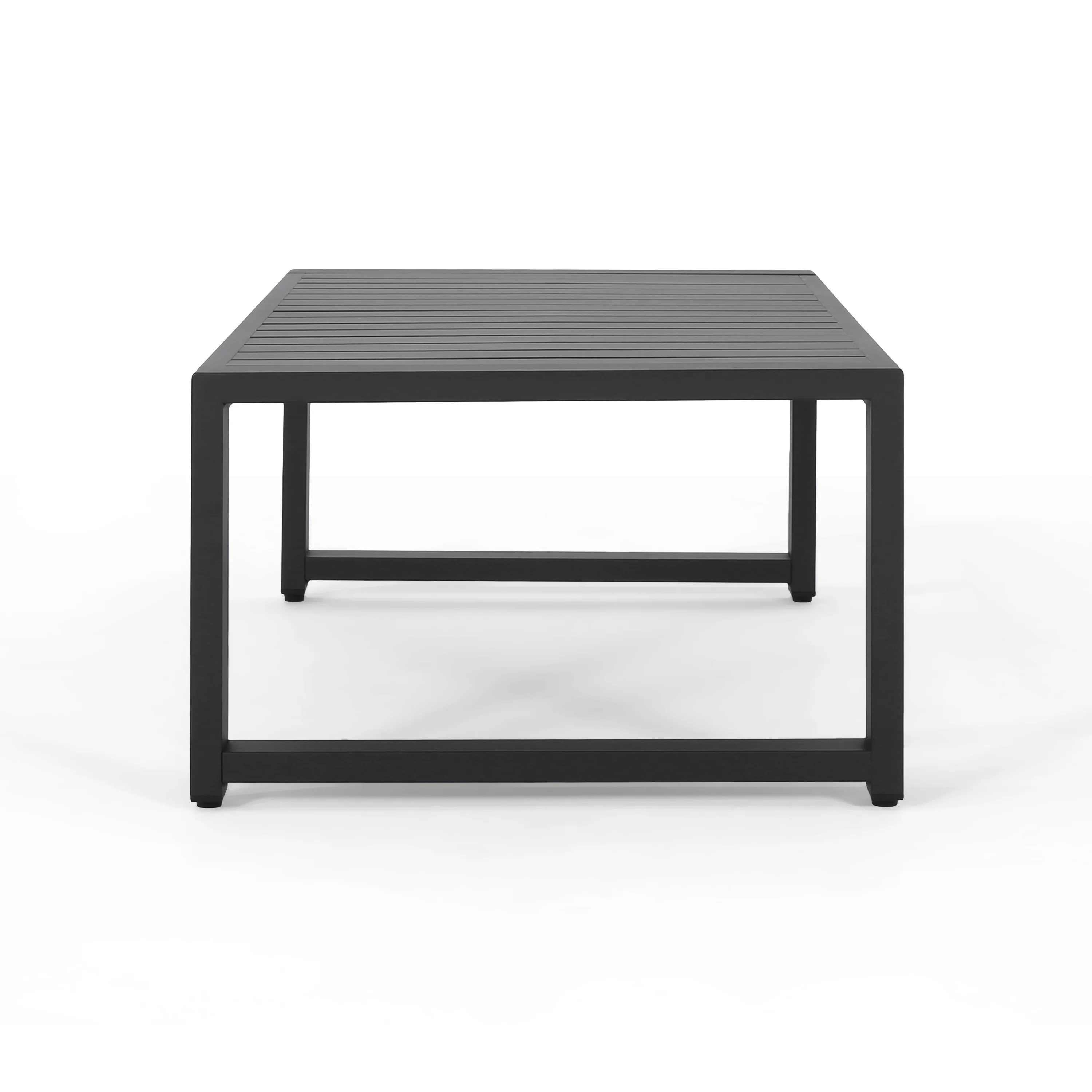 Nealie Modern Outdoor 4-Piece Dark Gray Aluminum Chat Set with Cushions - furnishings