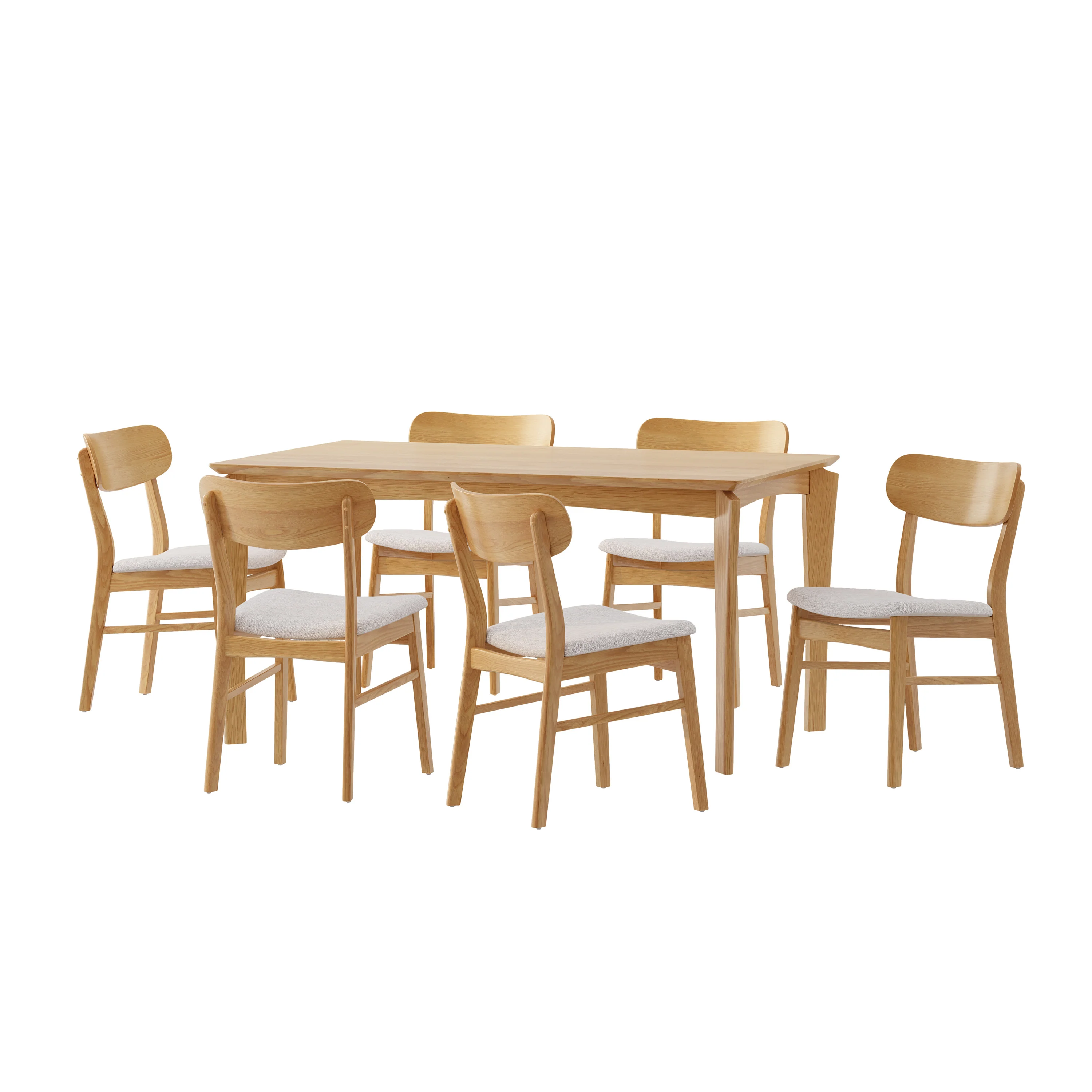 Carmody Wood and Fabric 7 Piece Dining Set - furnishings