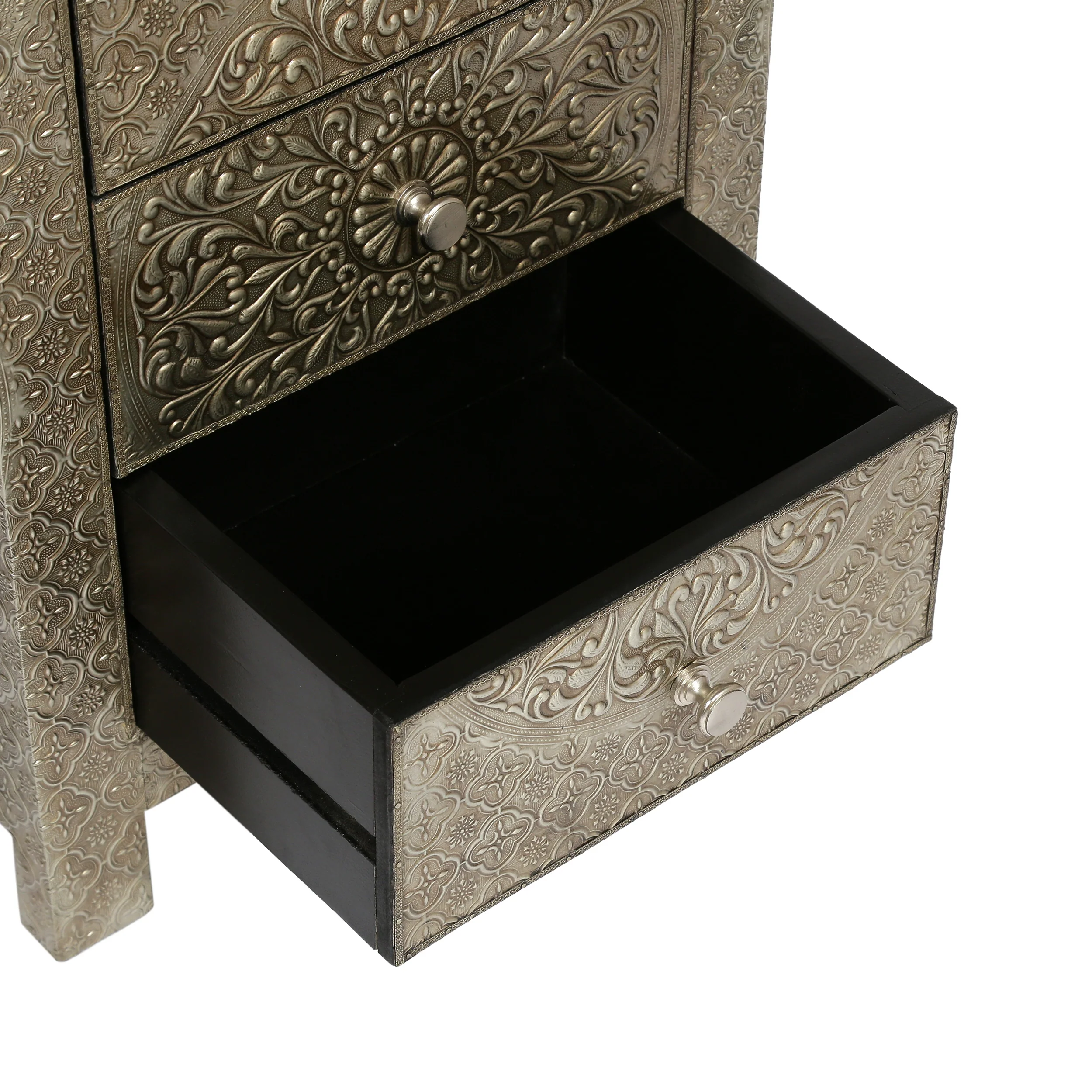 Vensel Handcrafted Boho 3 Drawer Nightstand - furnishings