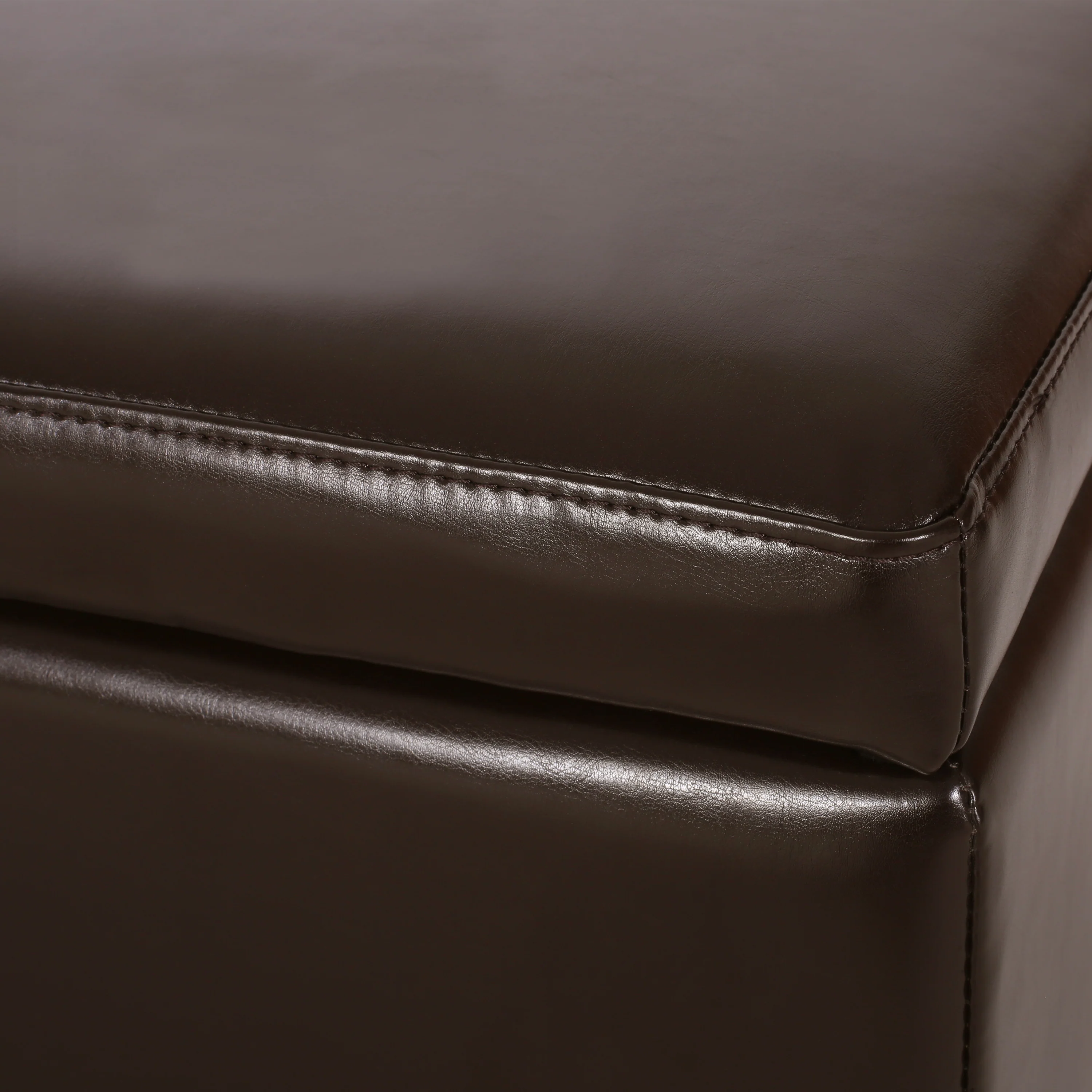 Stratford Leather Storage Ottoman Bench - furnishings