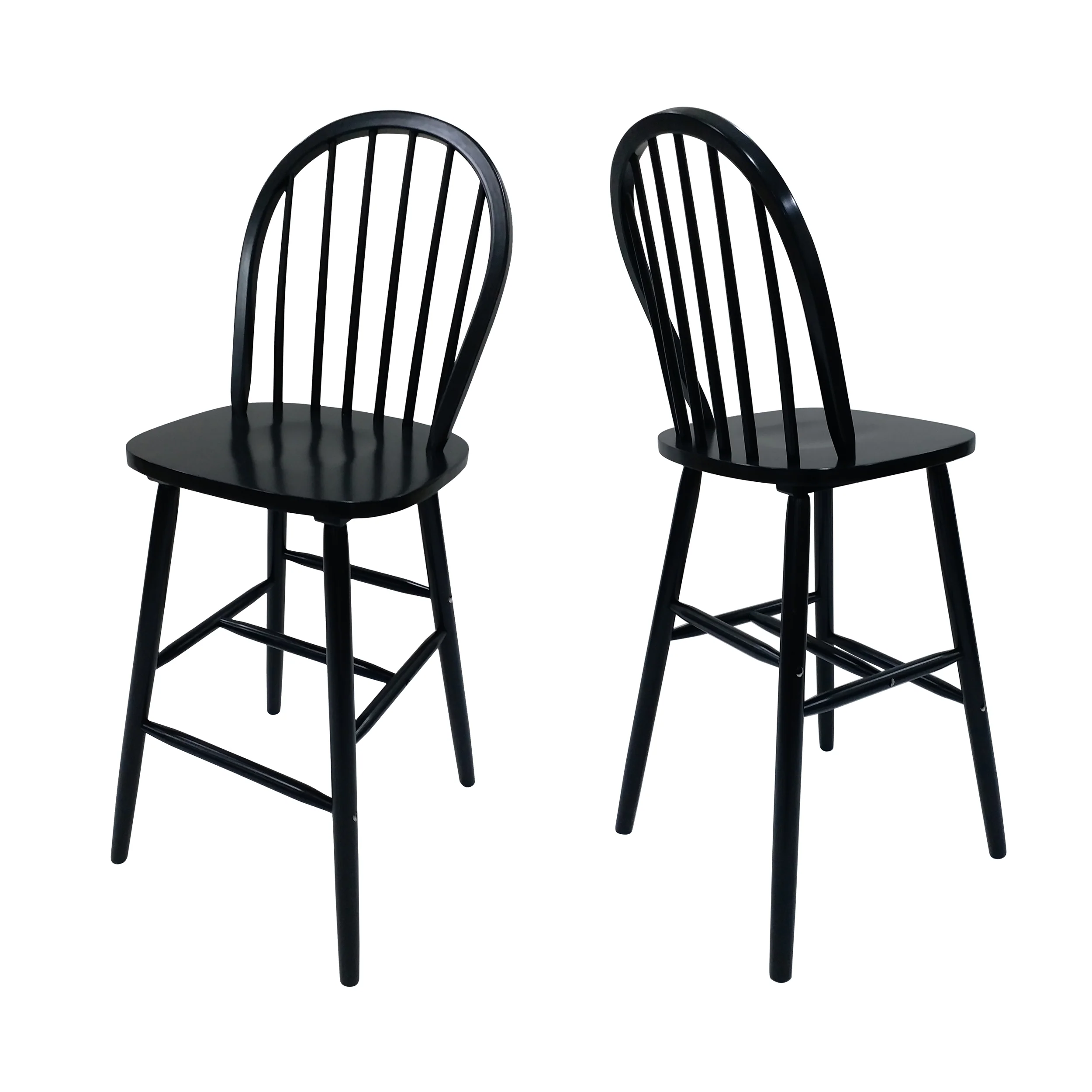 Lopez Farmhouse Spindle Backrest Wood Barstools (Set of 2) - furnishings