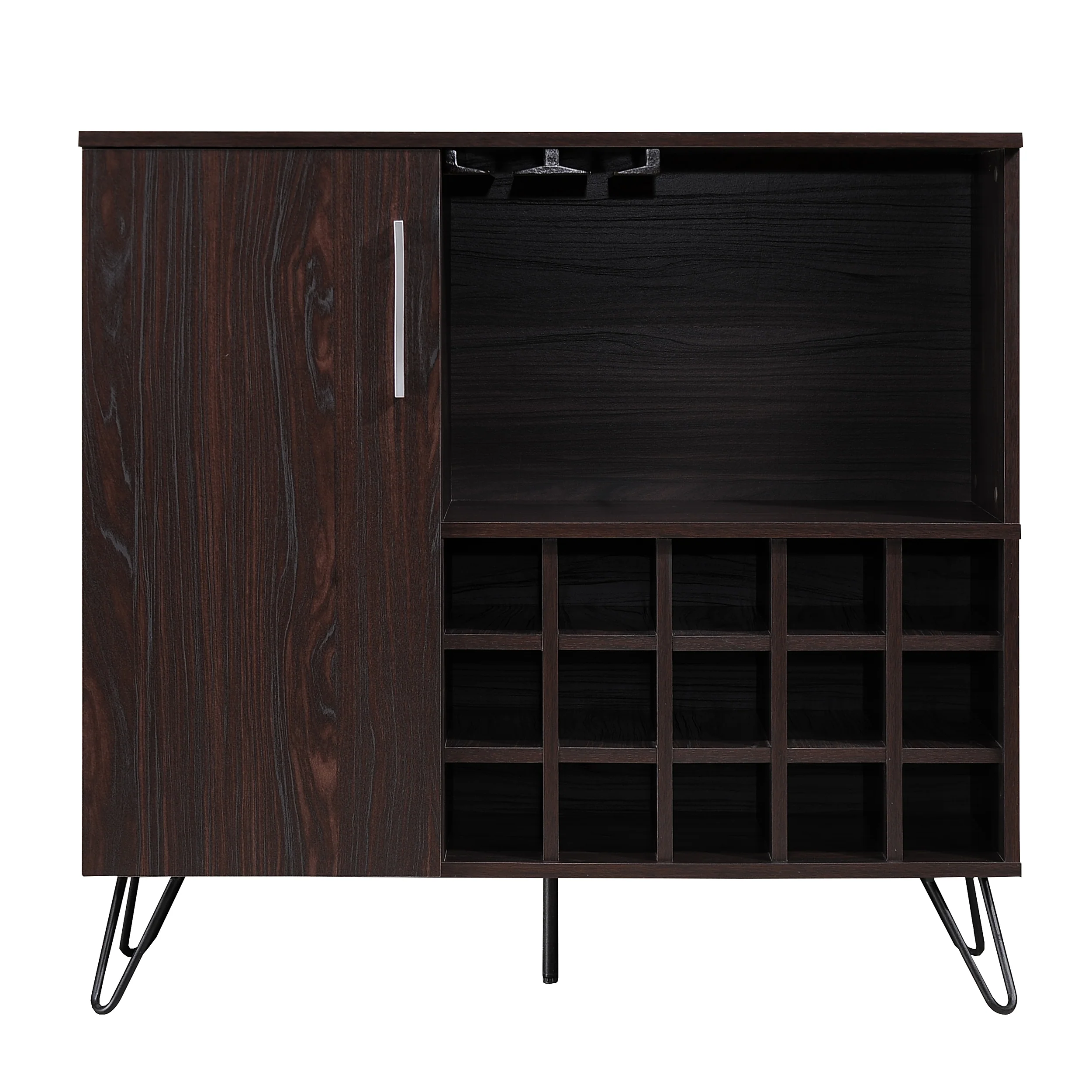 Lochner Mid Century Modern Wine Rack Bar Cabinet - furnishings