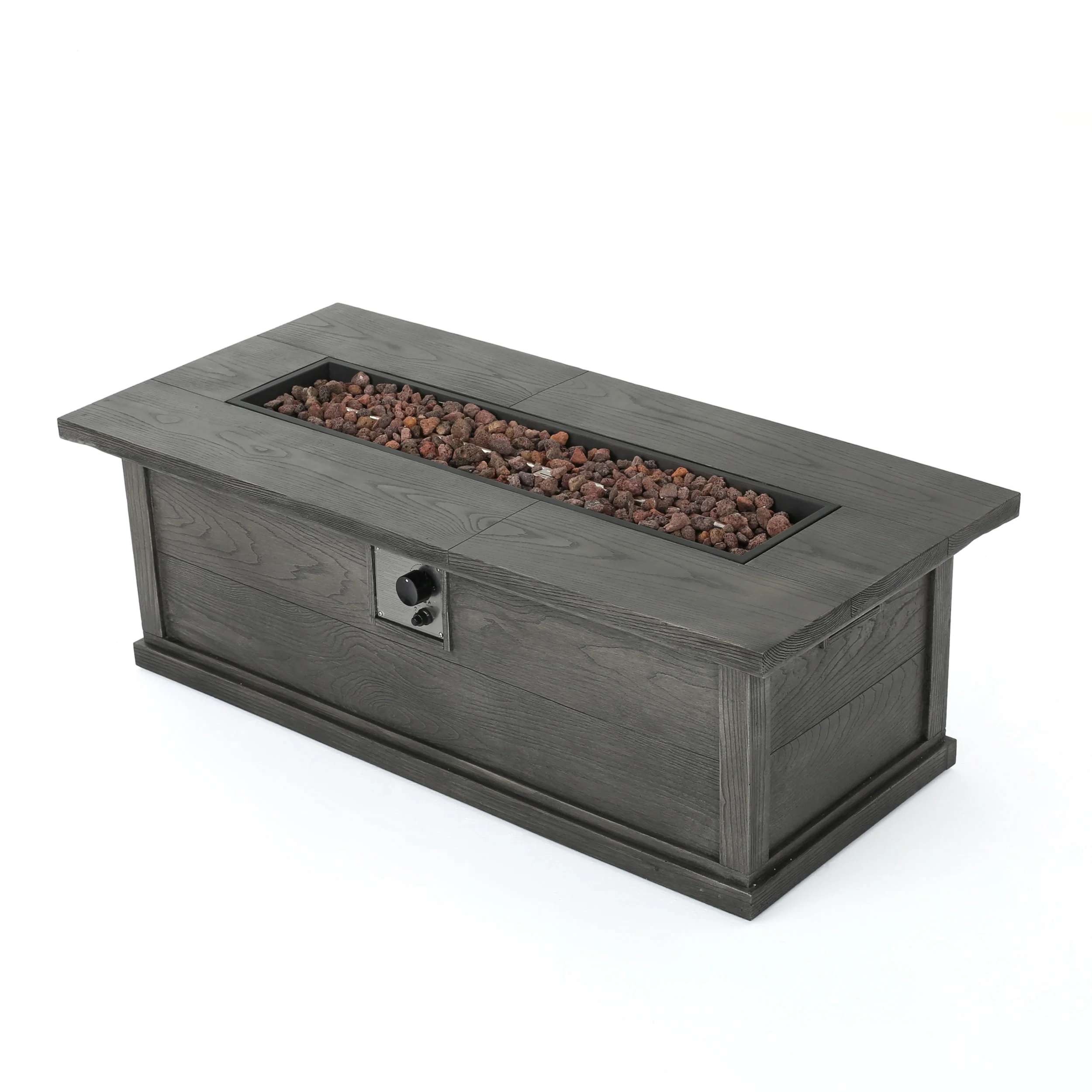 Lecanto Outdoor 50,000 BTU Lightweight Concrete Rectangular Fire Pit (No Tank Holder) - furnishings