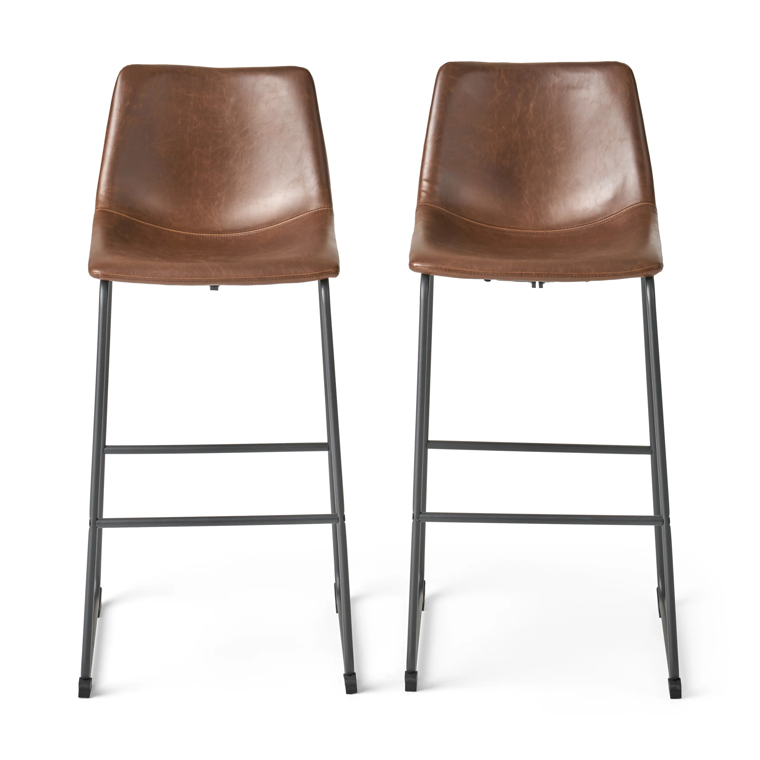 30-Inch Central Vintage Brown Bar Stool (Set of 2) - furnishings