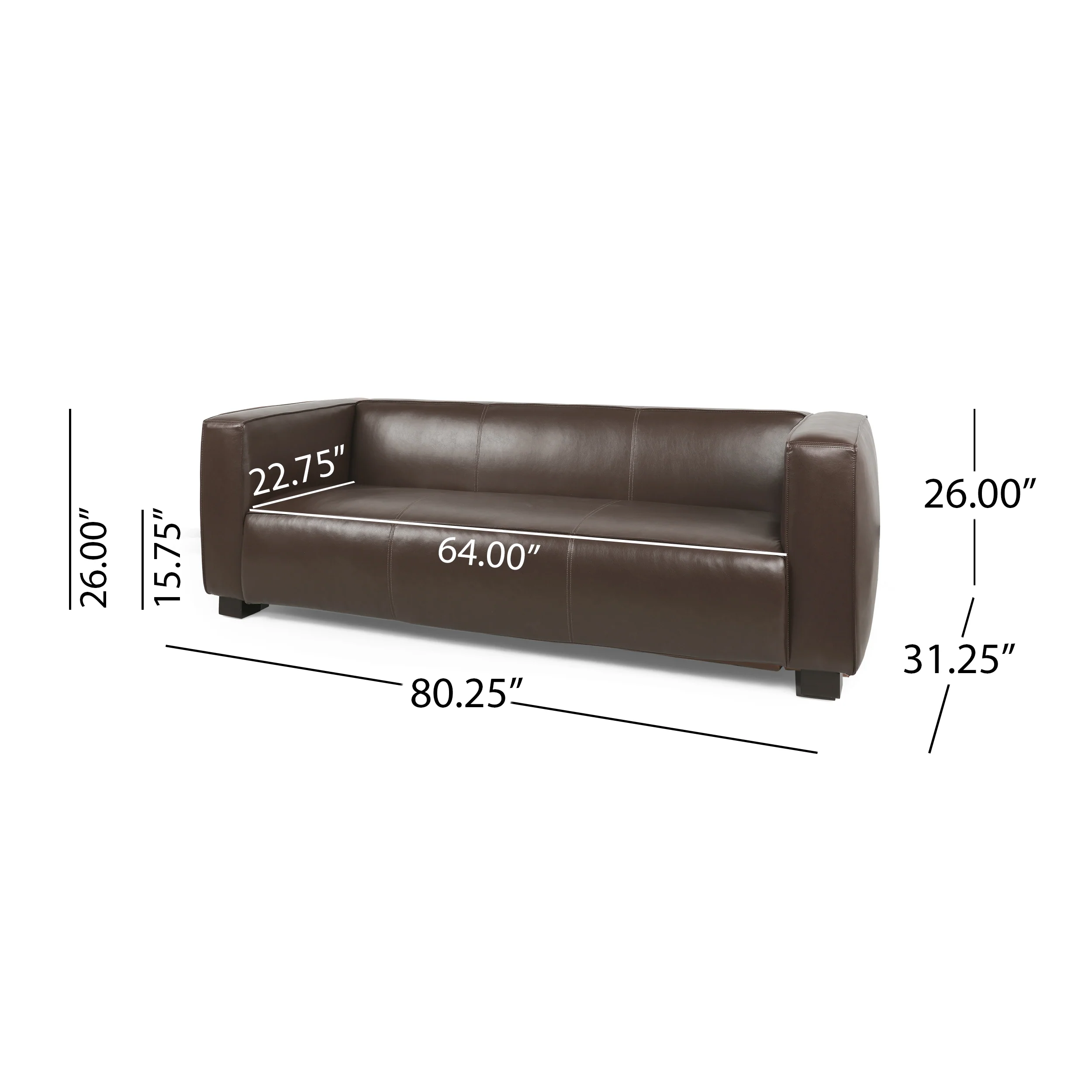 Minkler Contemporary Faux Leather 3 Piece Living Room Sofa Set - furnishings