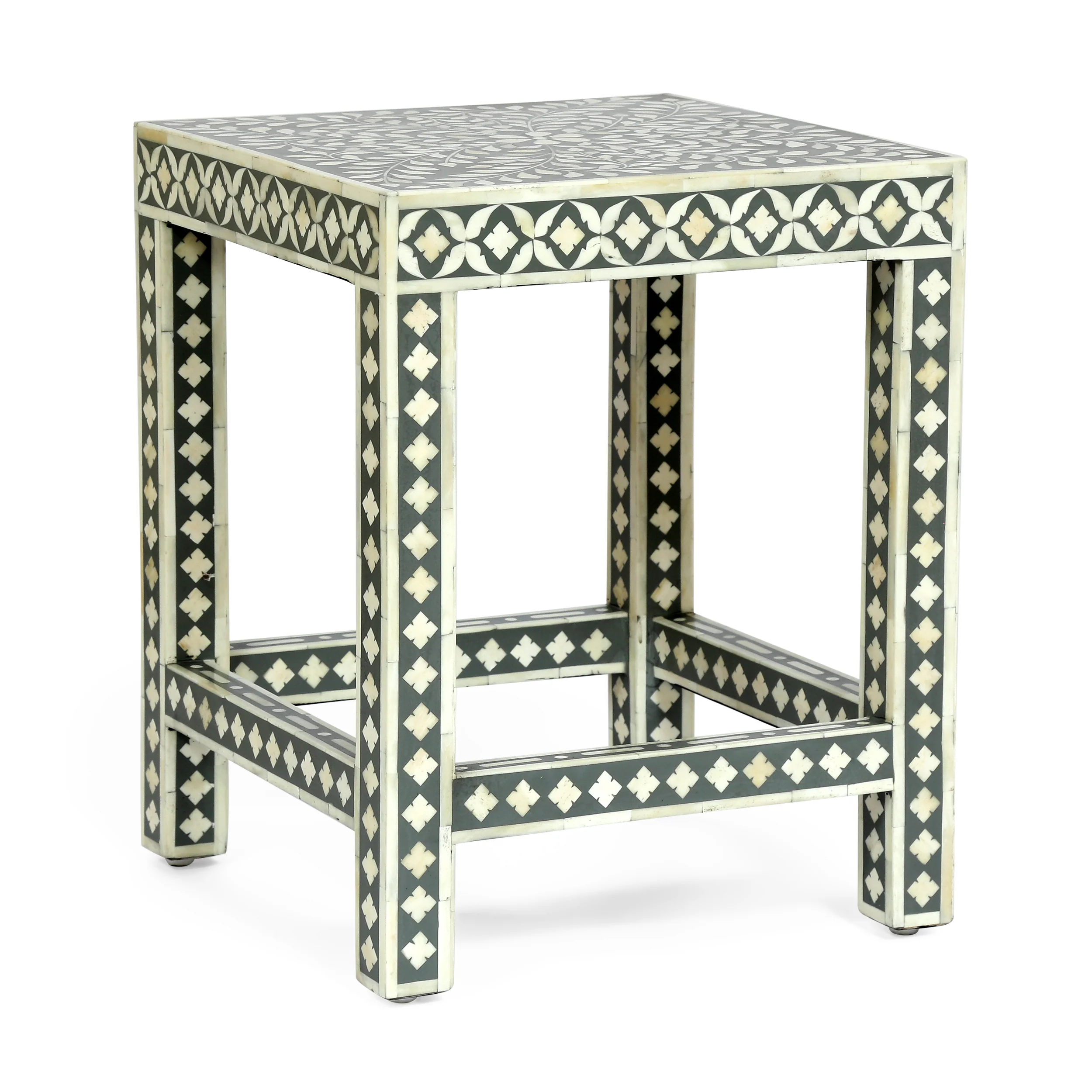 Sids Handcrafted Boho Mango Wood End Table - furnishings