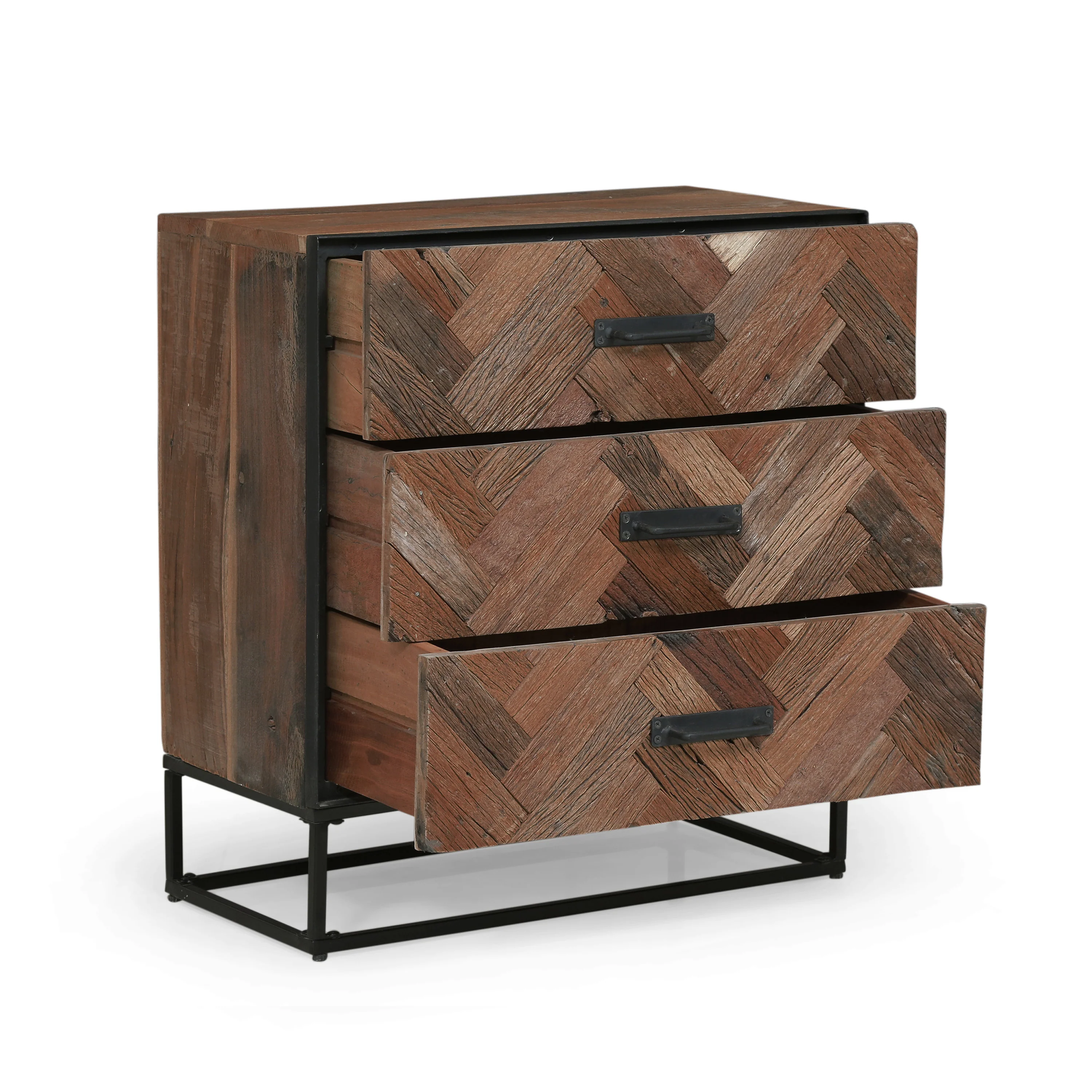 Chipper Handcrafted Boho Wood 3 Drawer Cabinet - furnishings