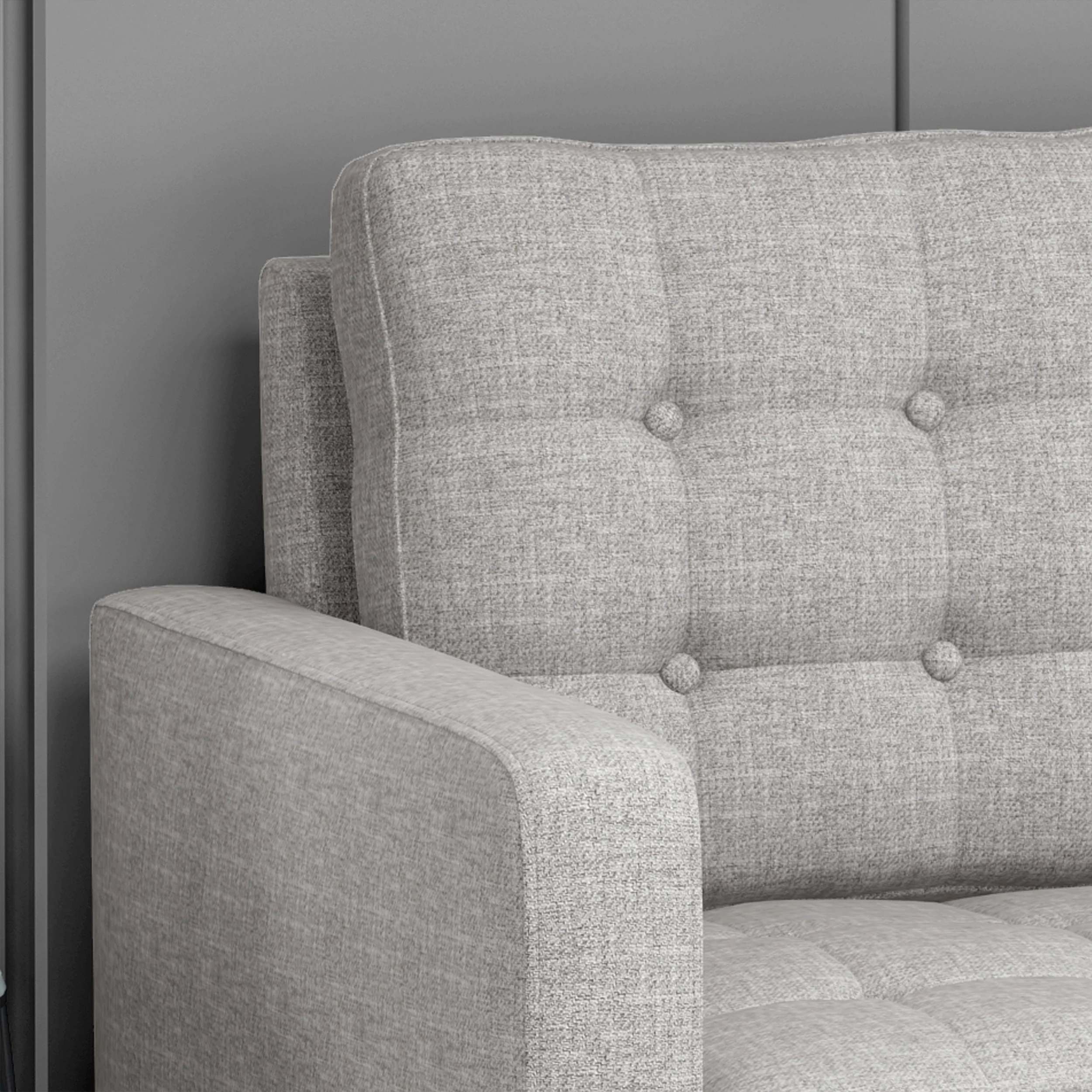 Ayumi Contemporary Tufted Fabric 3 Seater Sofa - furnishings