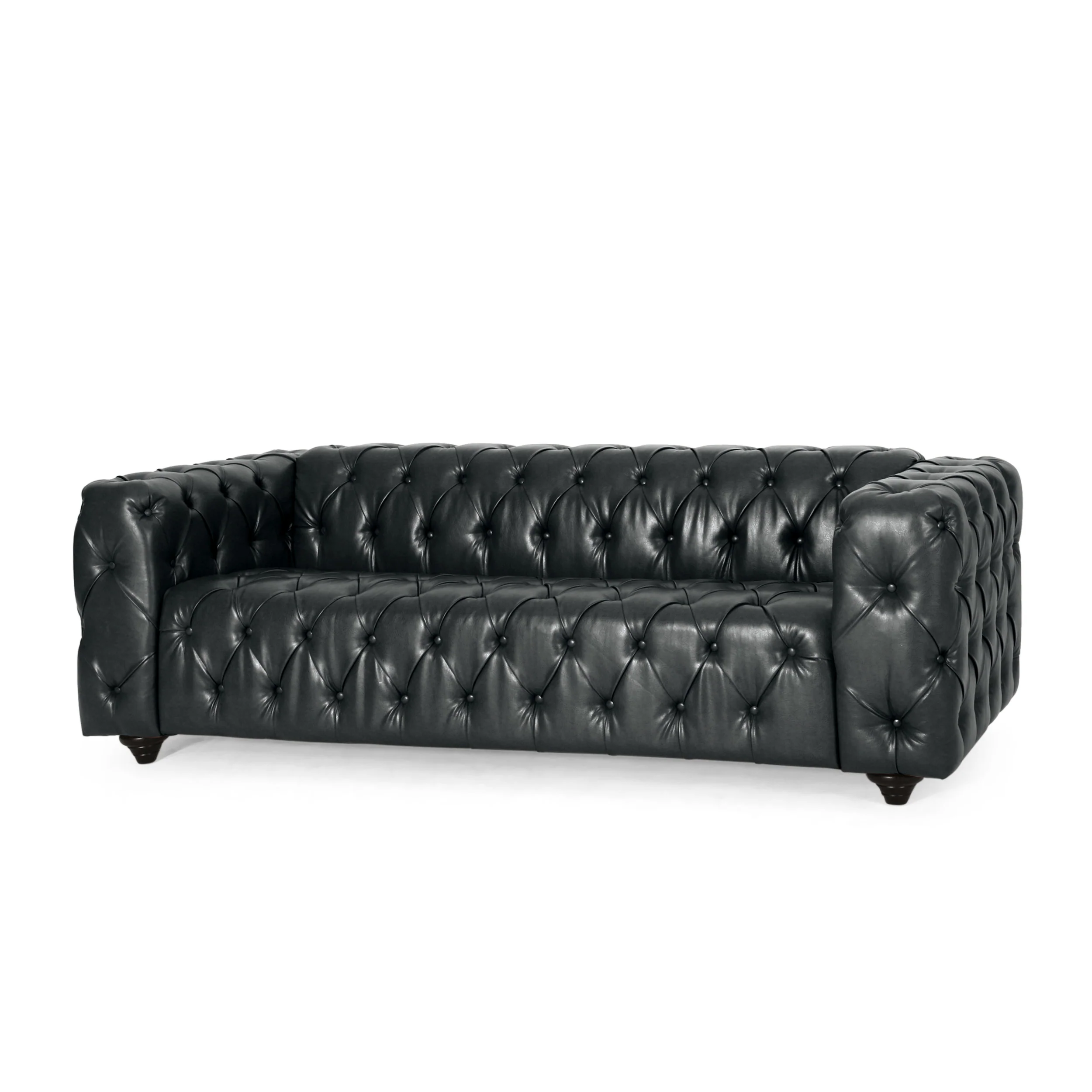 Marengo Contemporary Velvet Tufted 3 Seater Sofa - furnishings