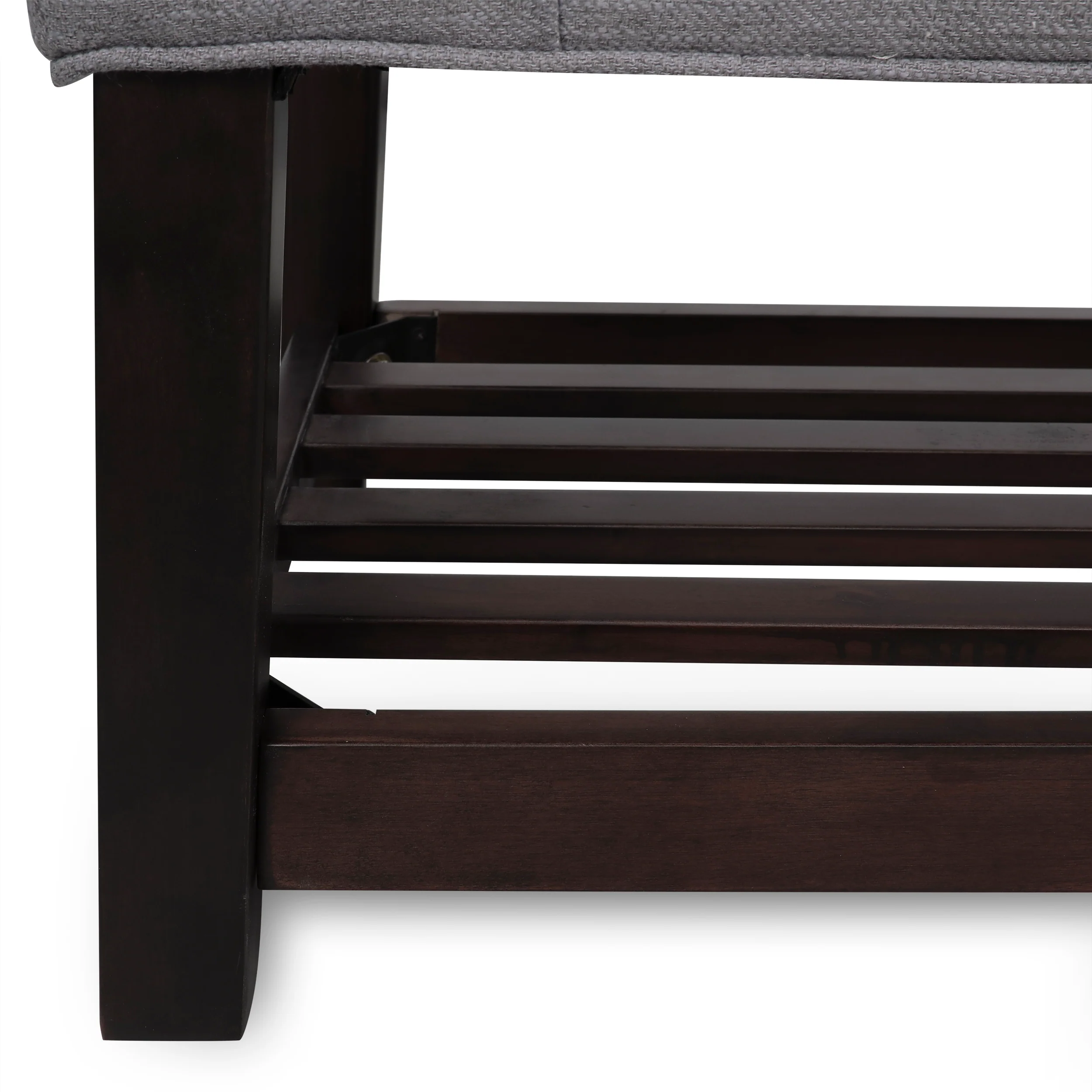 Pelon Contemporary Button Tufted Bench with Shelf - furnishings