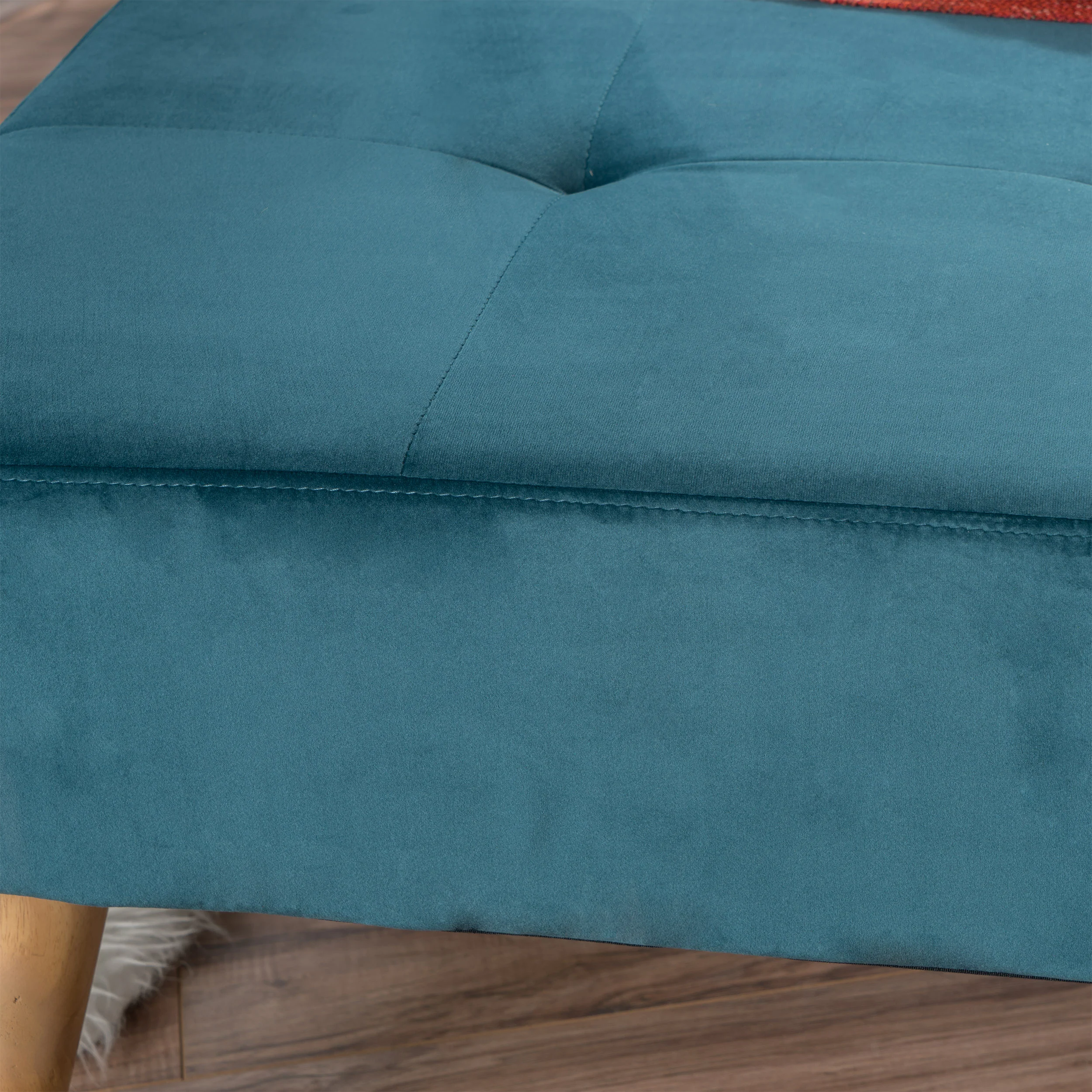 Coastwood Mid-Century Fabric Square Ottoman Coffee Table - furnishings