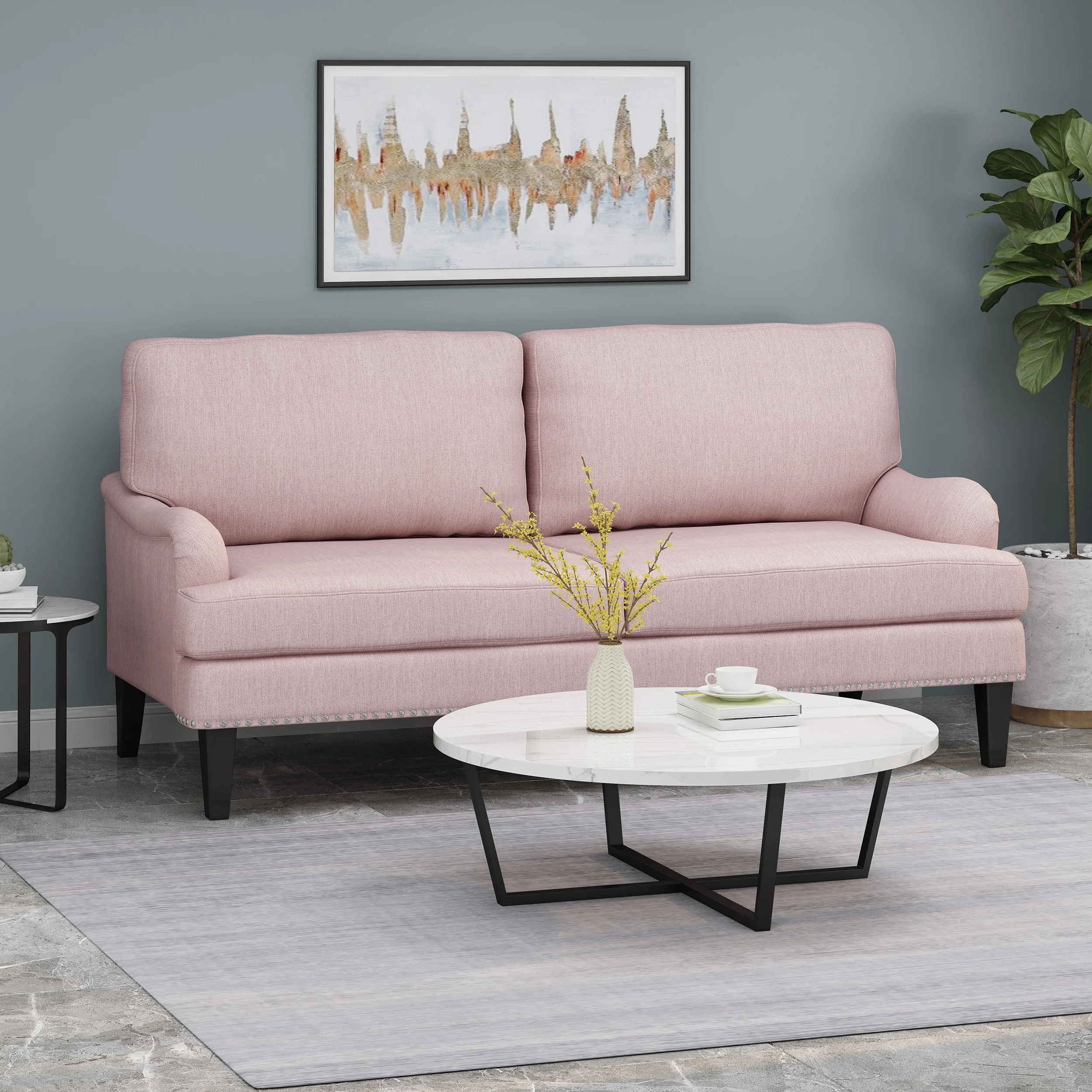 Karsyn Contemporary Fabric Loveseat - furnishings