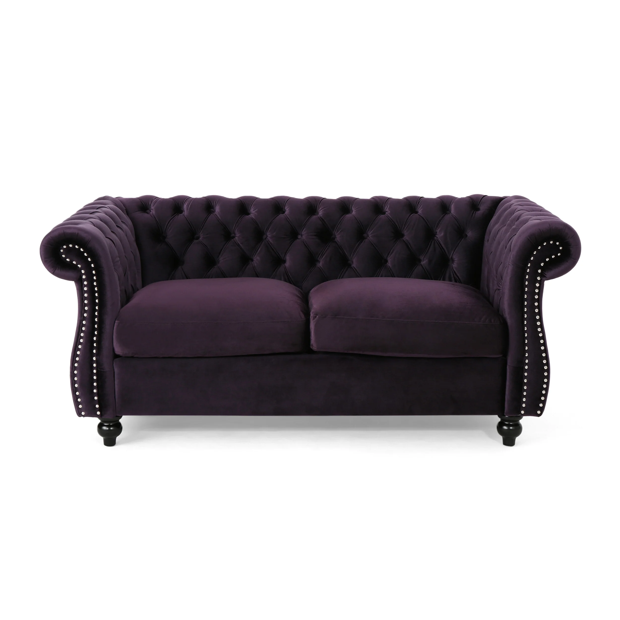 Kyle Traditional Chesterfield Velvet Loveseat Sofa - furnishings