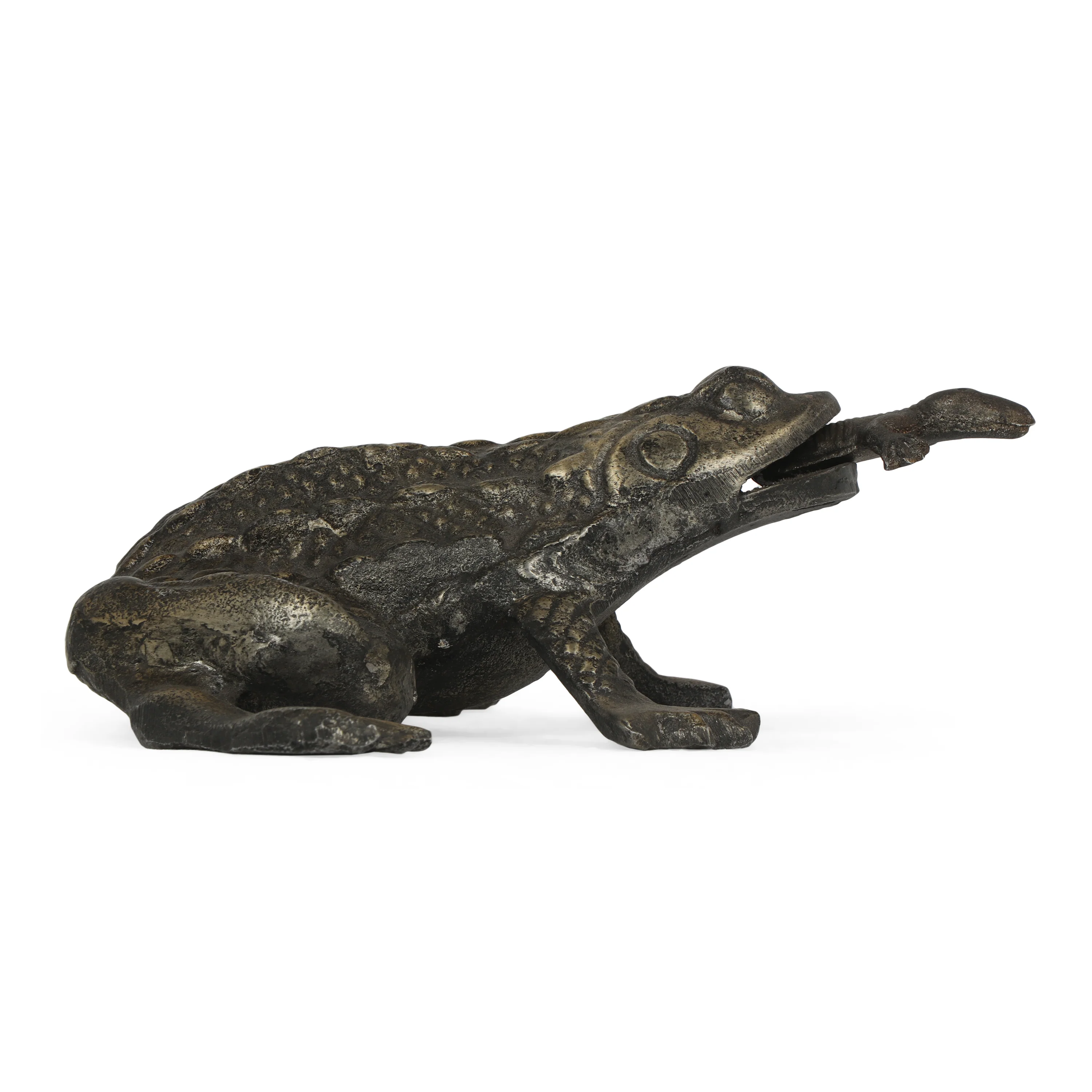 Jessica Handmade Aluminum Tabletop Frog Decor, Antique Brass - furnbro
