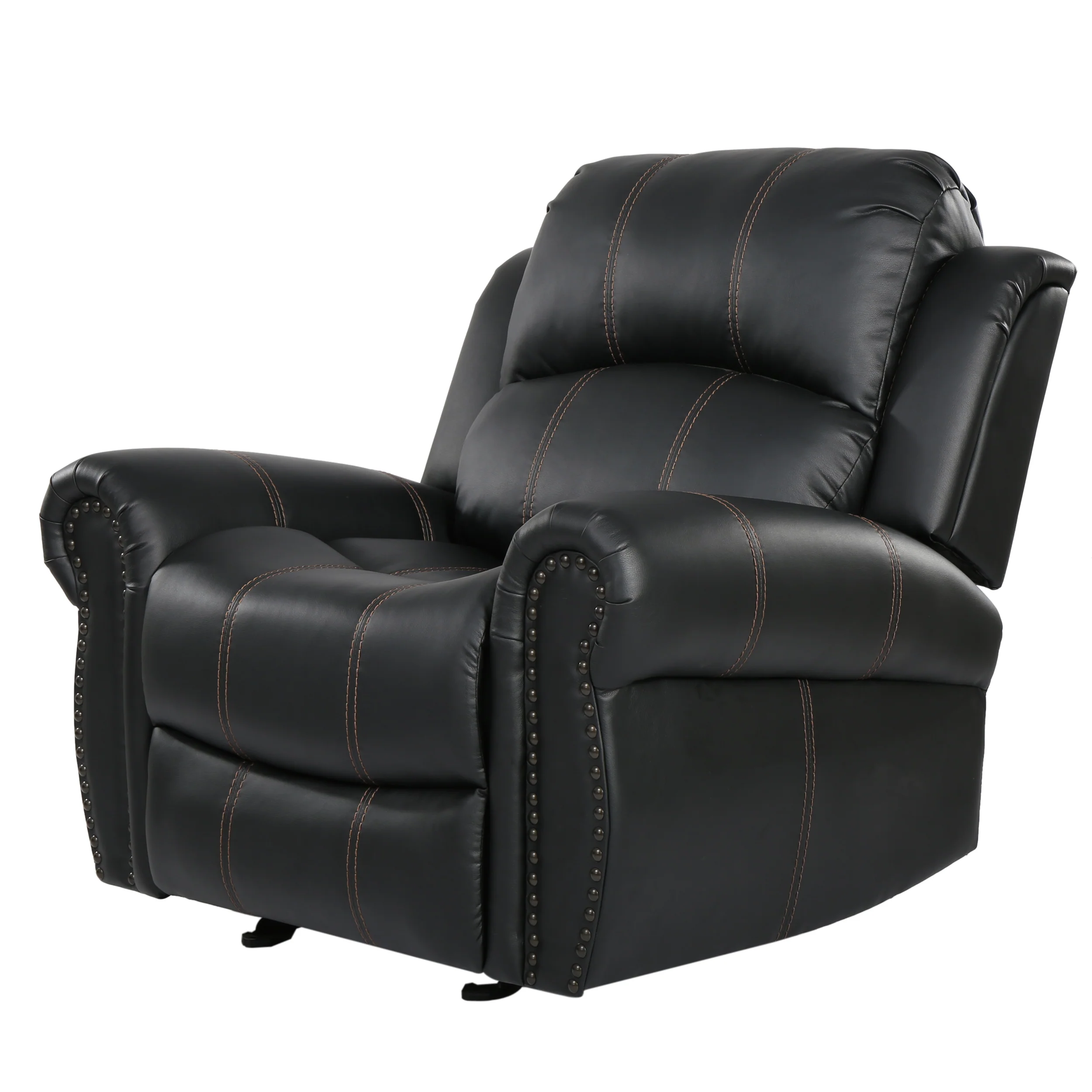 Harbor Contemporary Upholstered Faux Leather Gliding Recliner - furnishings