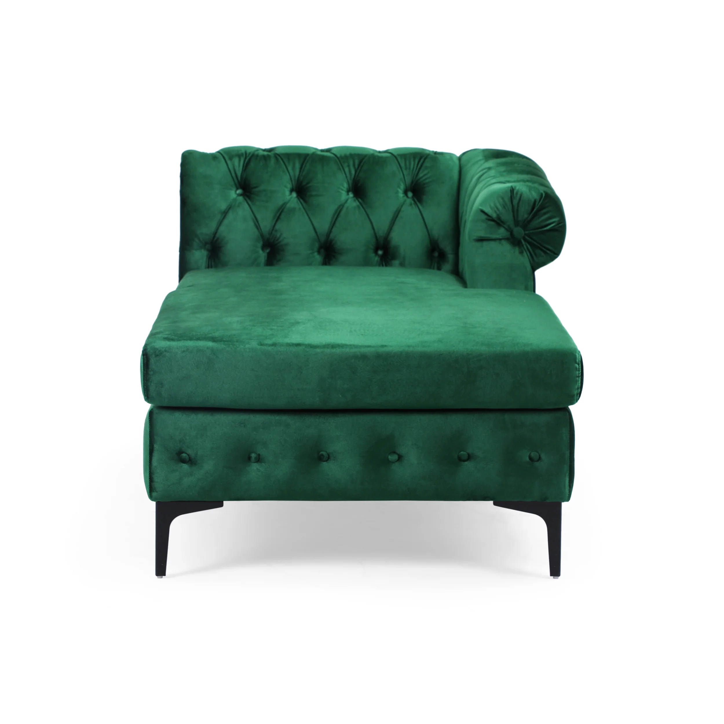 Juelz Contemporary Velvet 3 Seater Sectional Sofa with Chaise Lounge - furnishings