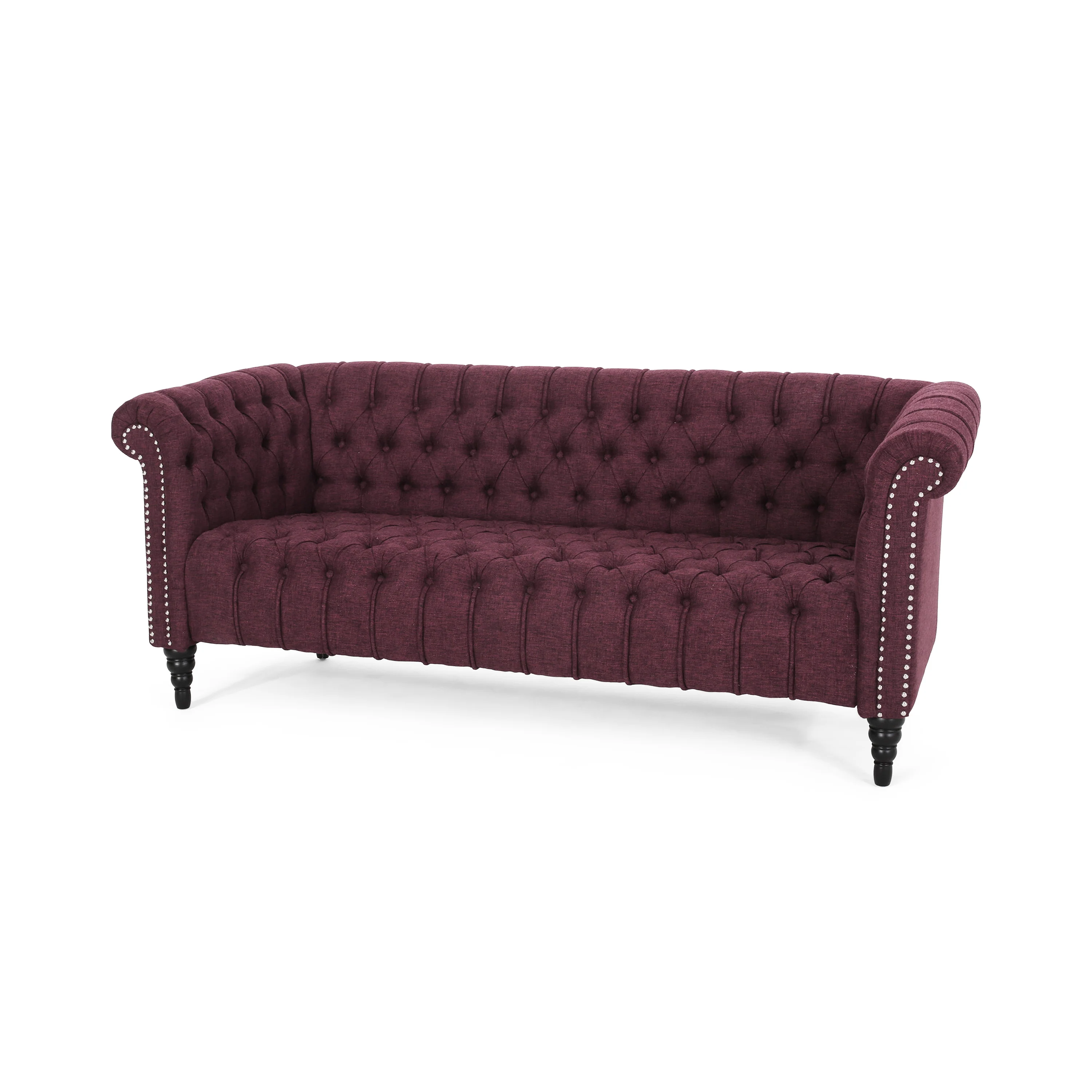 Edgar Button Tufted Rolled Back Upholstered Sofa - furnishings