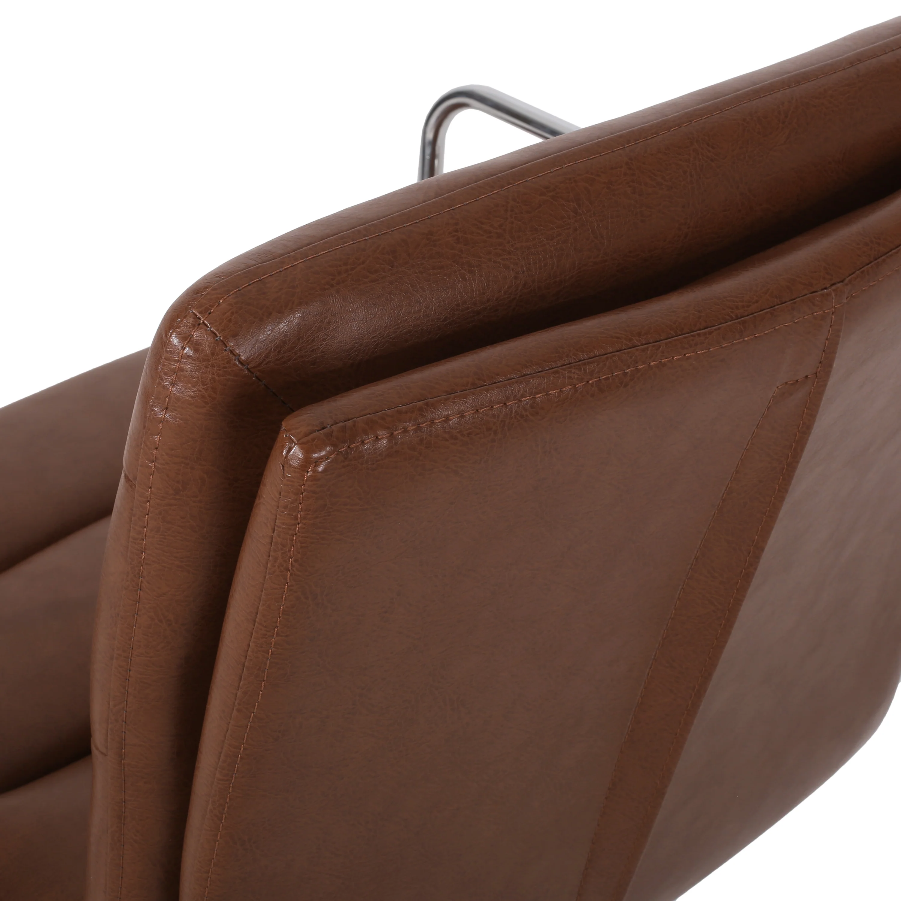 Gould Contemporary Faux Leather Channel Stitch Swivel Office Chair - furnishings