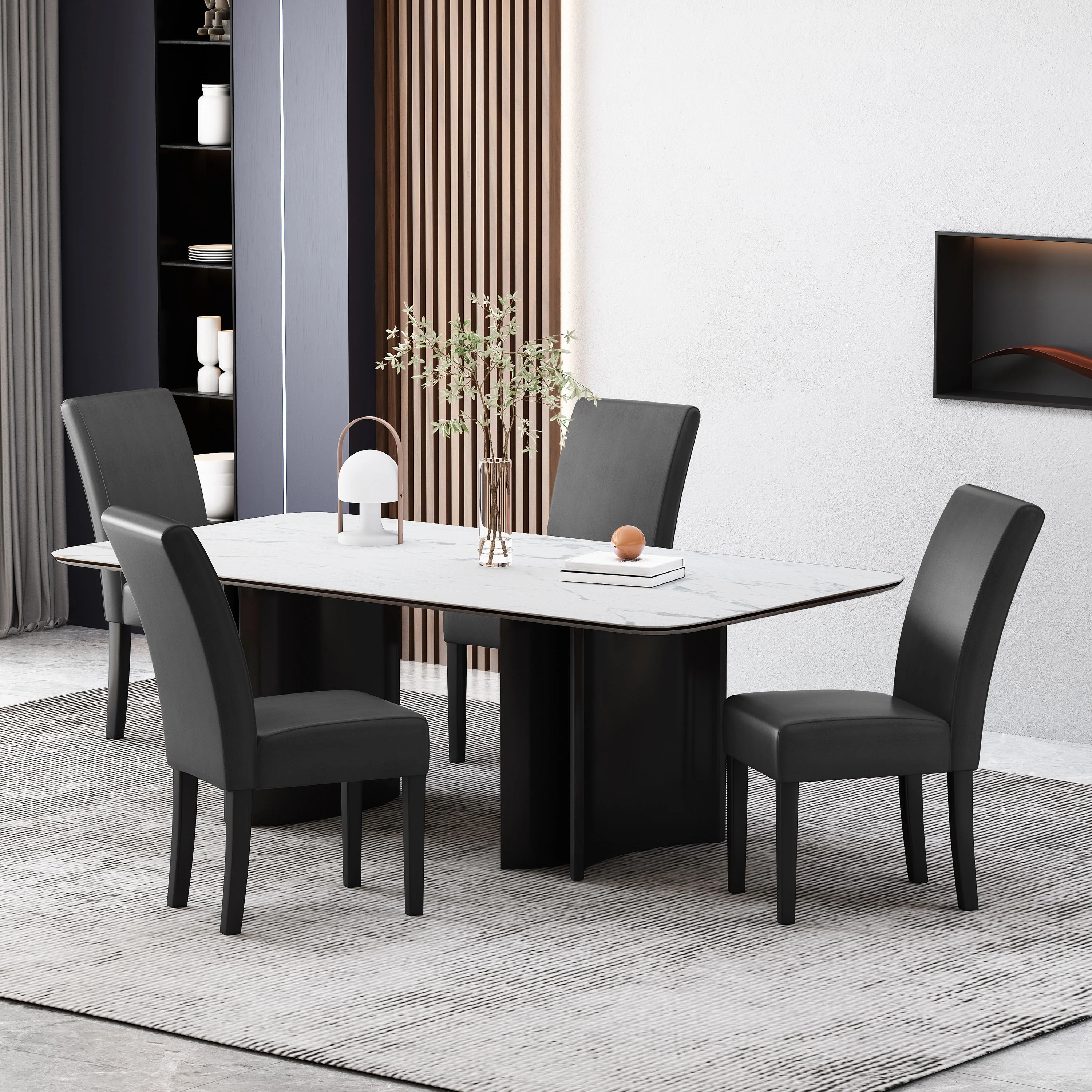 Thurber Contemporary Upholstered Dining Chairs, Set of 4 - furnishings