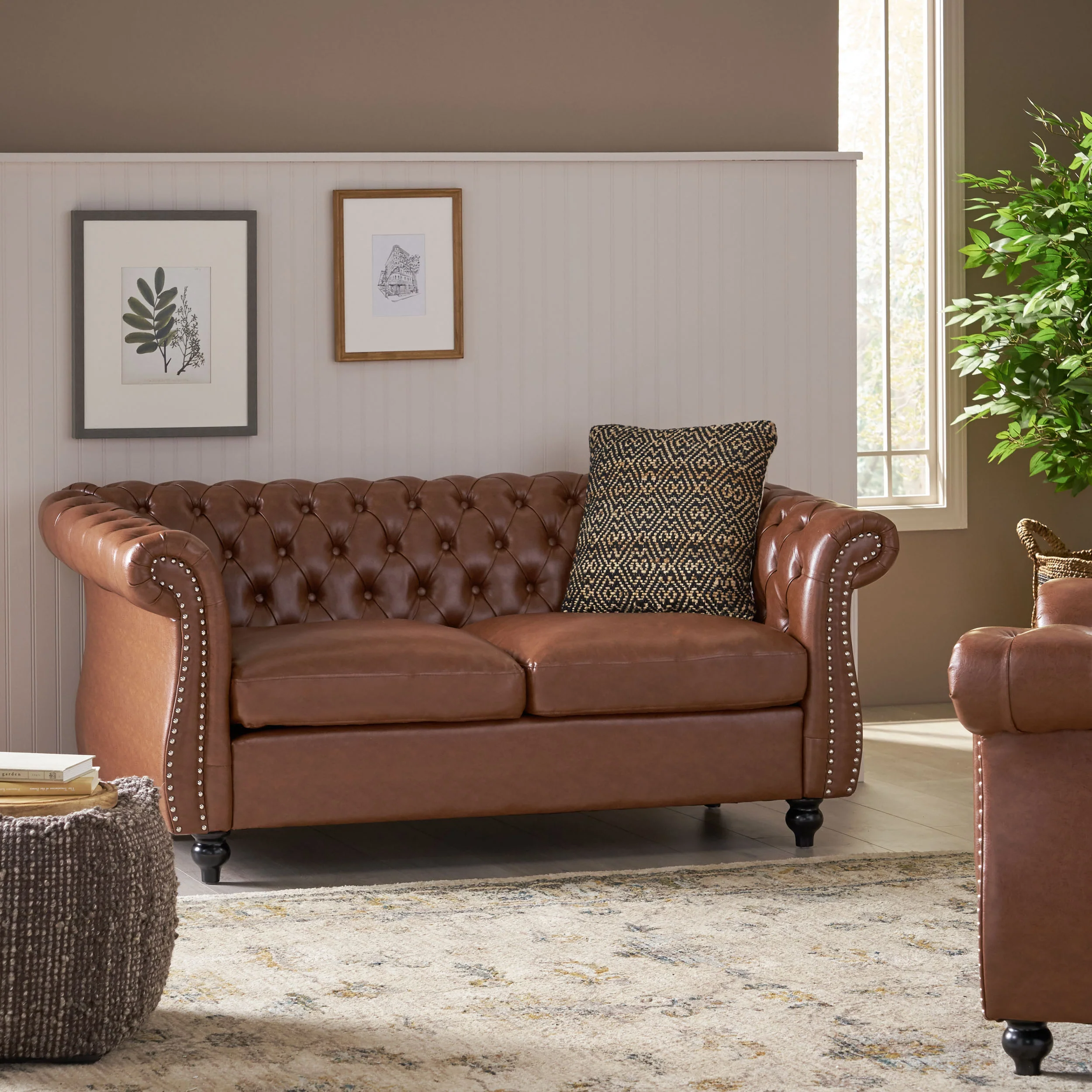 Madelena Traditional Chesterfield Loveseat - furnishings