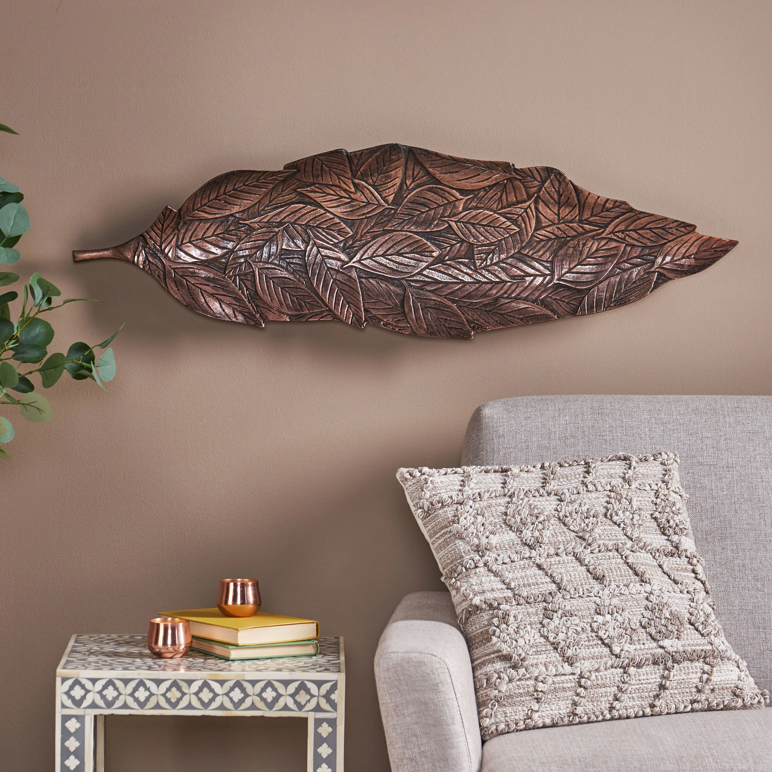 Ailey Handcrafted Aluminum Leaf Wall Decor - furnishings