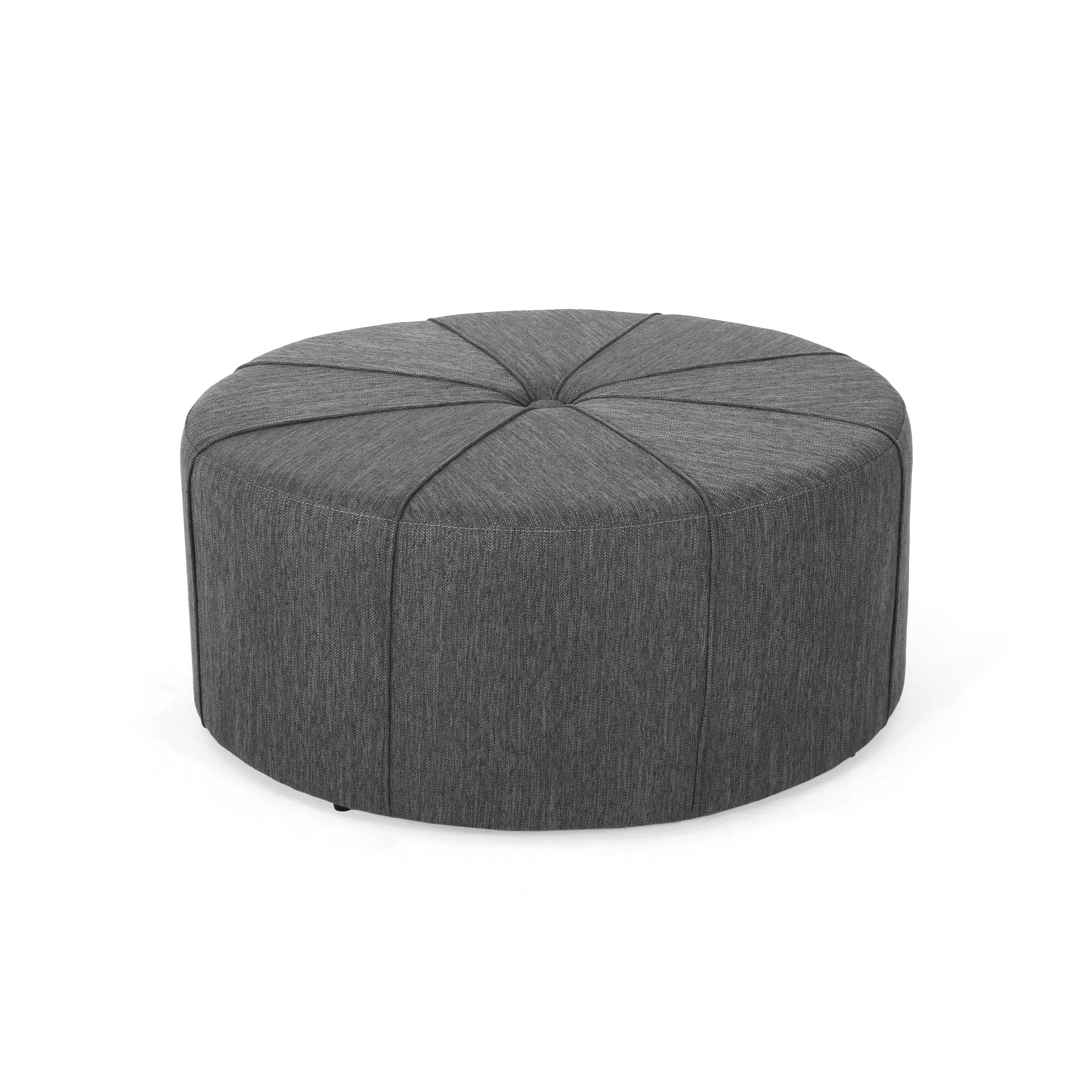 Gowen Fabric Upholstered Round Ottoman - furnishings