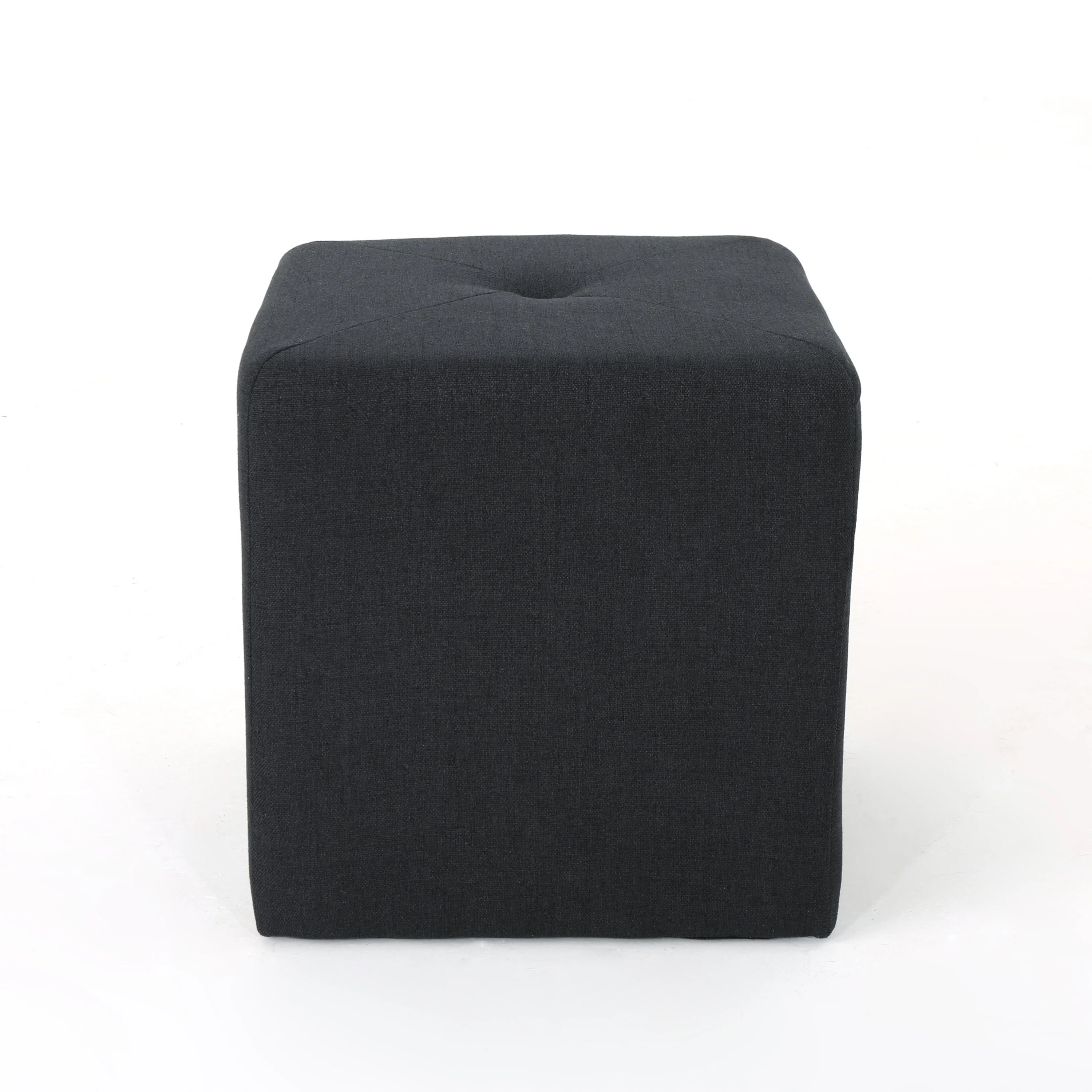 Pantini Modern Button Tufted Club Fabric Upholstered Ottoman - furnishings