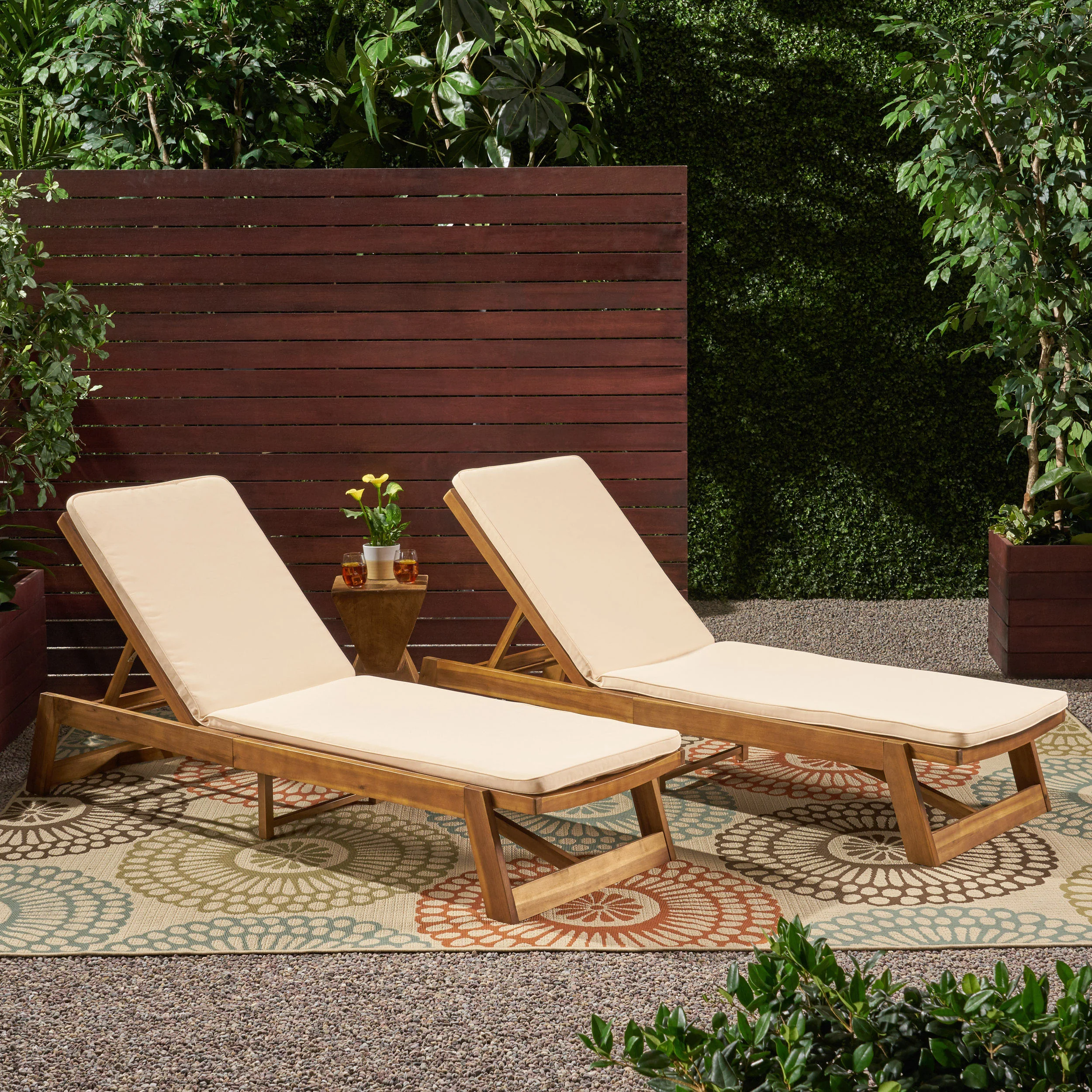 Addisyn Outdoor Fabric Chaise Lounge Cushion (Set of 2) - furnishings