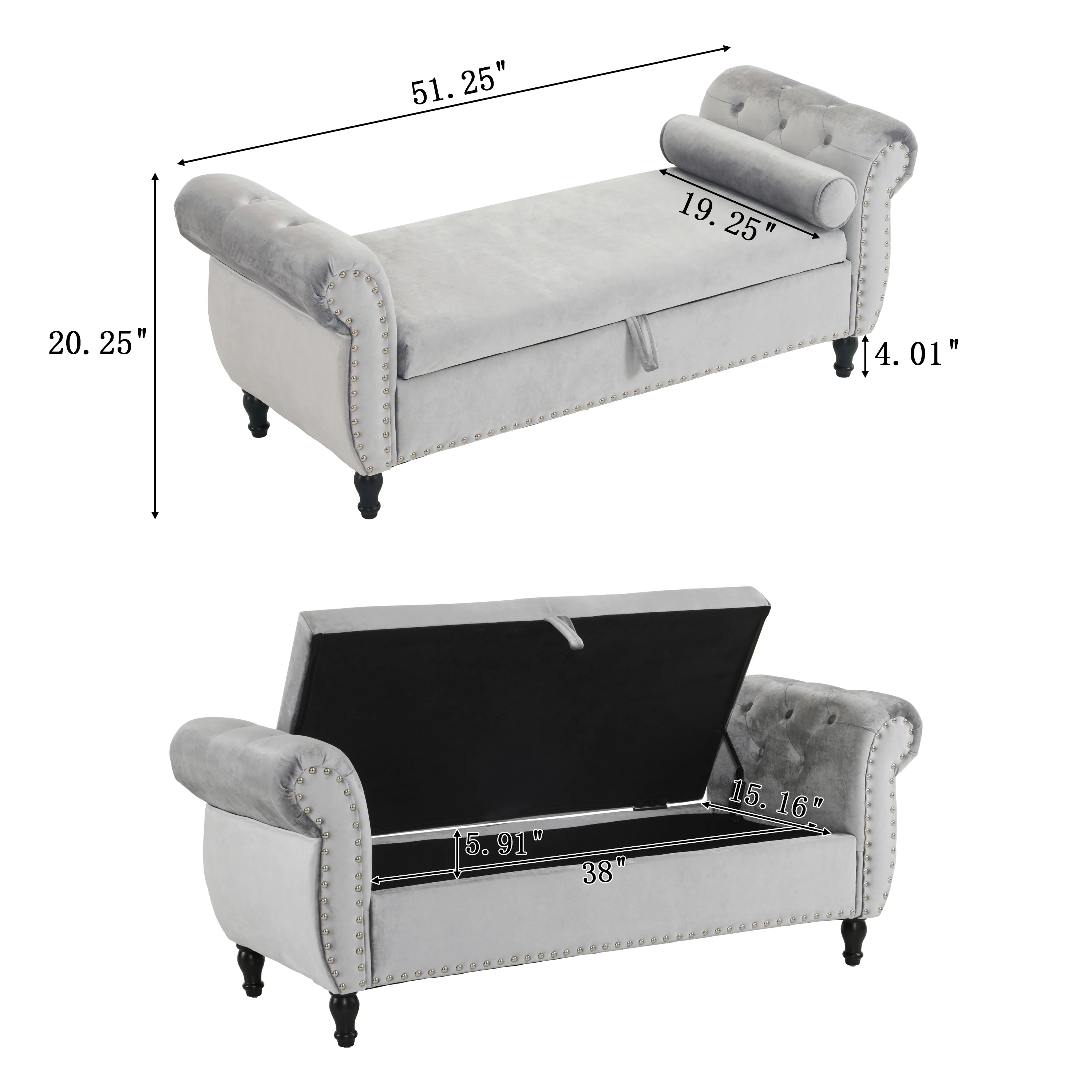 Luffy Upholstered Storage Ottoman Bench - furnishings